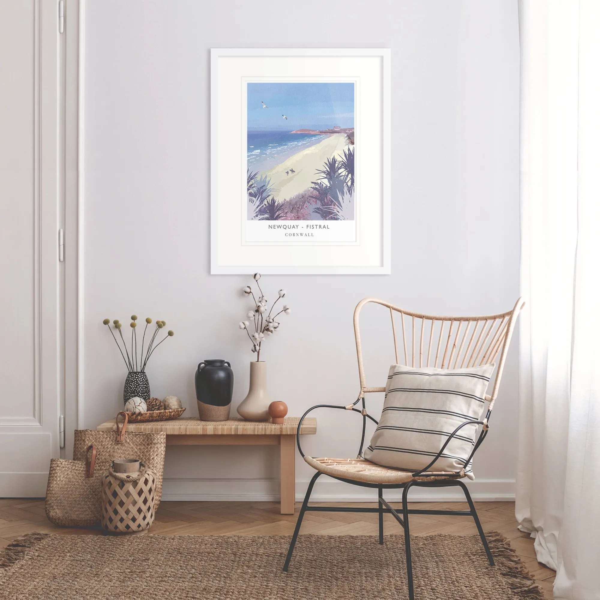 Newquay|Cornwall*Whistlefish Fistral Beach Framed Print