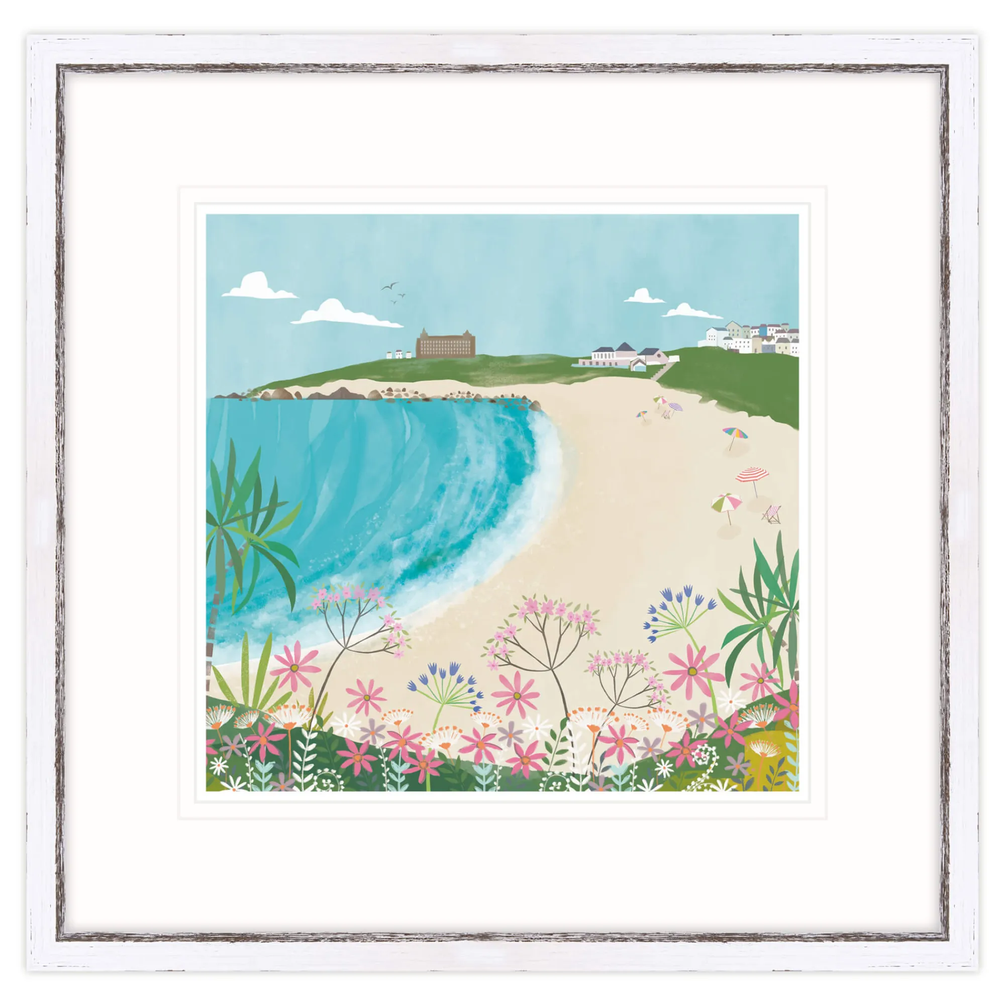 Newquay|Cornwall*Whistlefish Fistral Beach In The Spring Framed Print