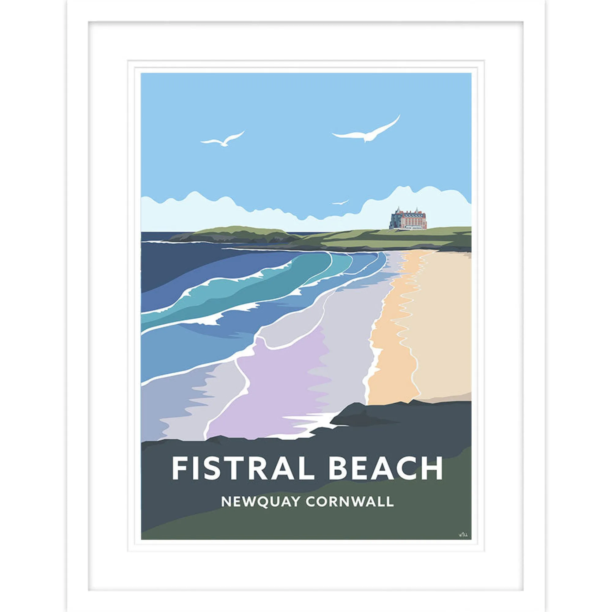 Newquay|Cornwall*Whistlefish Fistral Beach Newquay Framed Print