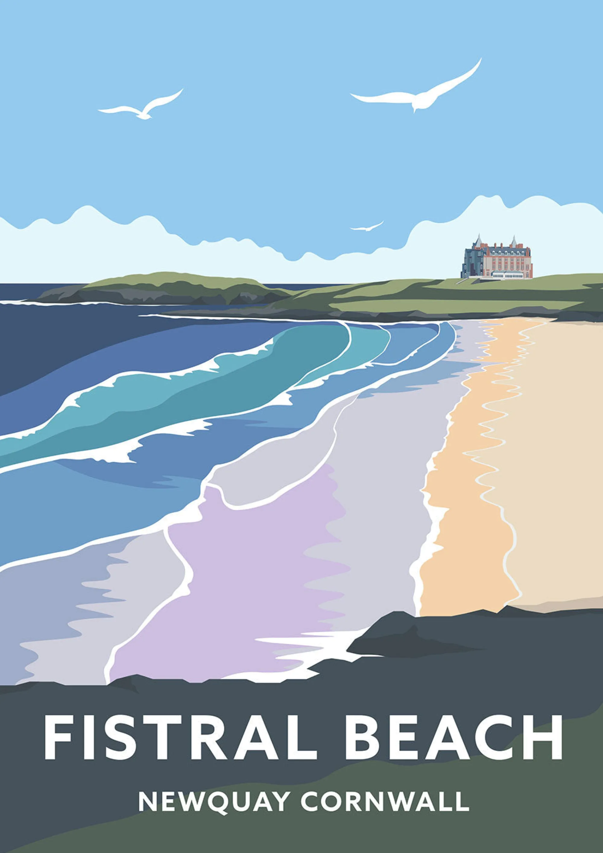Unframed Prints*Whistlefish Fistral Beach Newquay Small Art Print
