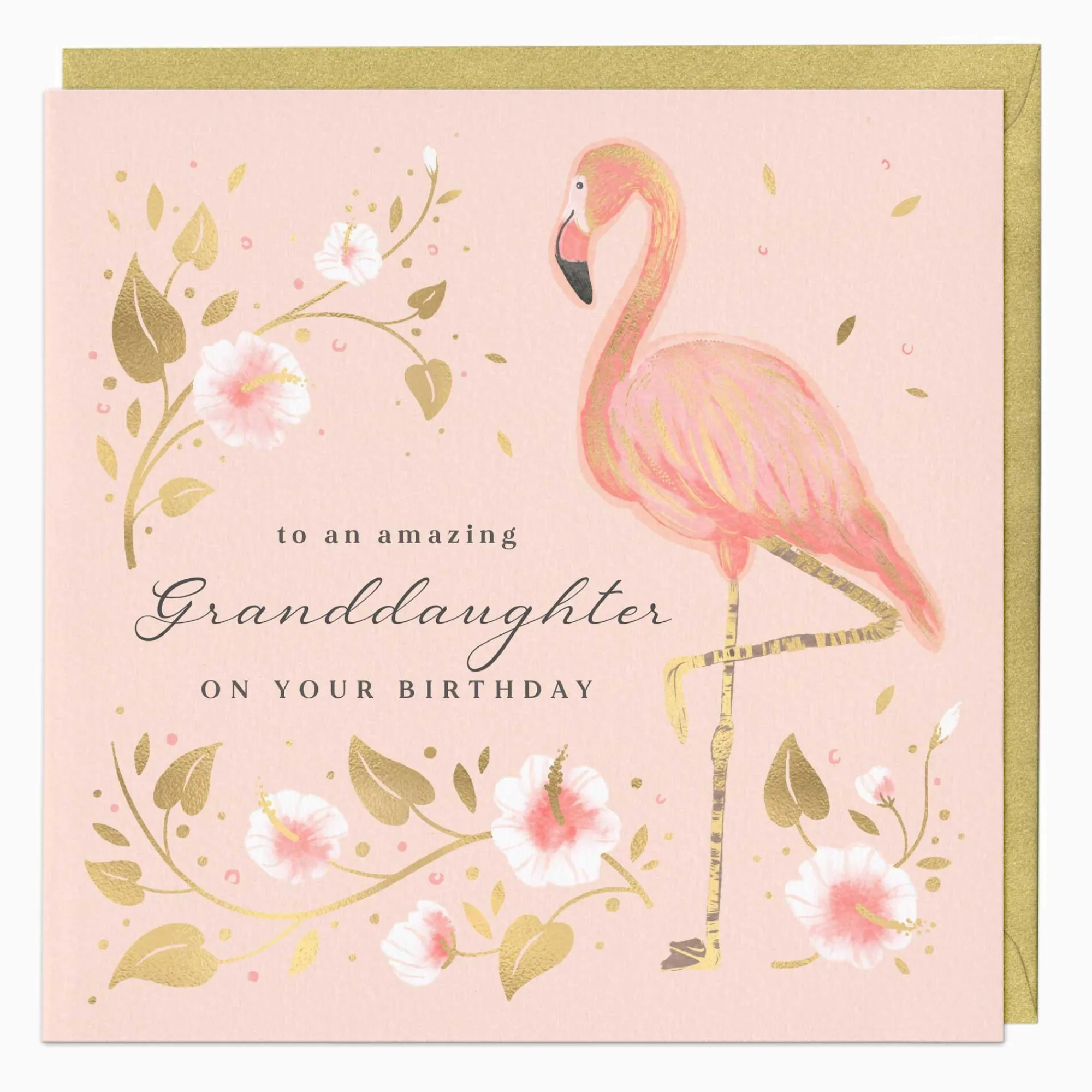 Birthday|For Her*Whistlefish Flamingo, Granddaughter Birthday Card