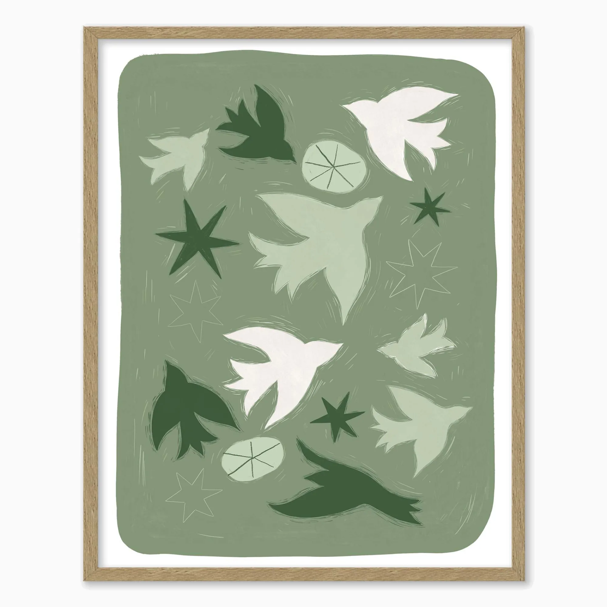 Animal|Framed Prints*Whistlefish Flight of Leaves Framed Print