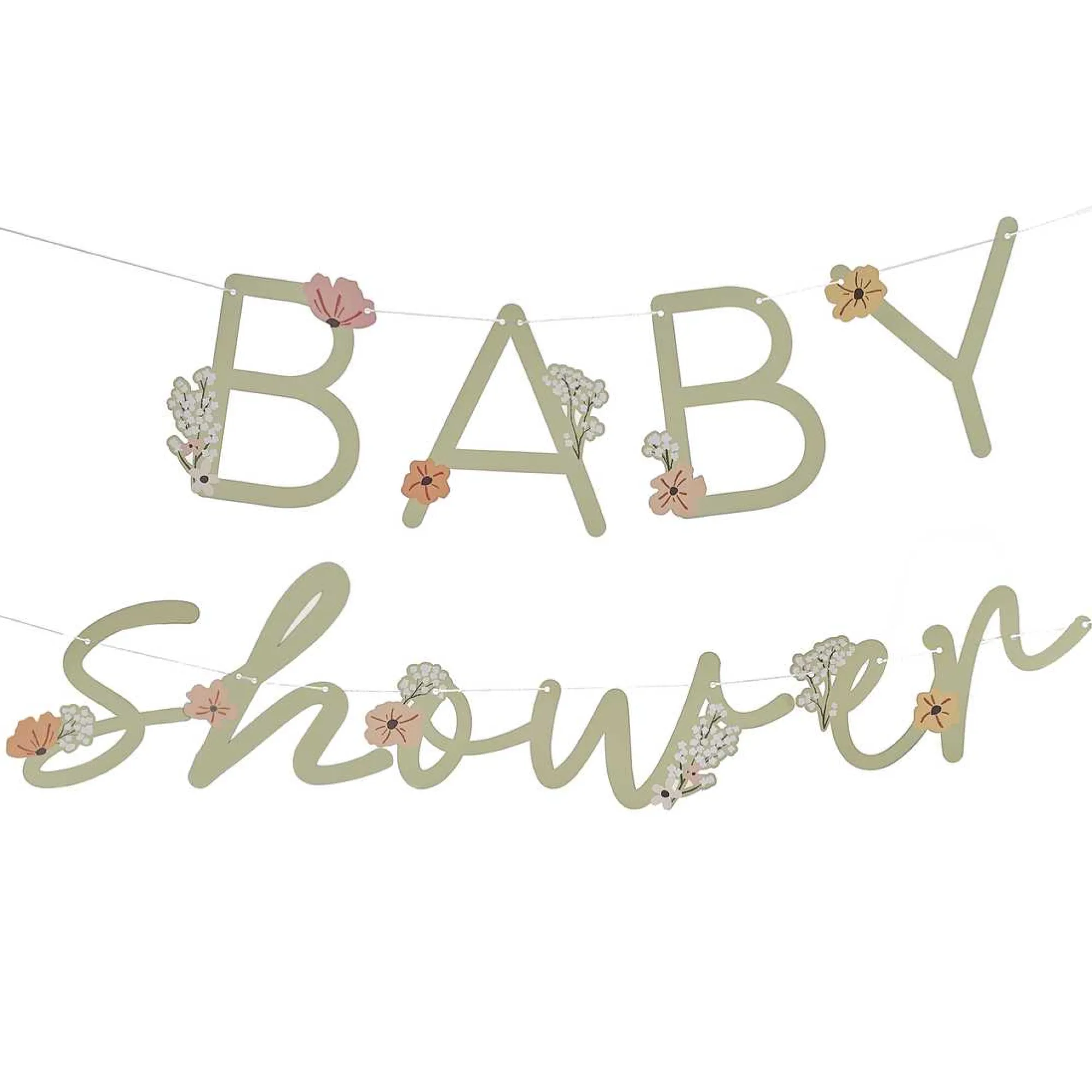 Decorations|Bunting & Garlands*Whistlefish Floral Baby Shower Bunting