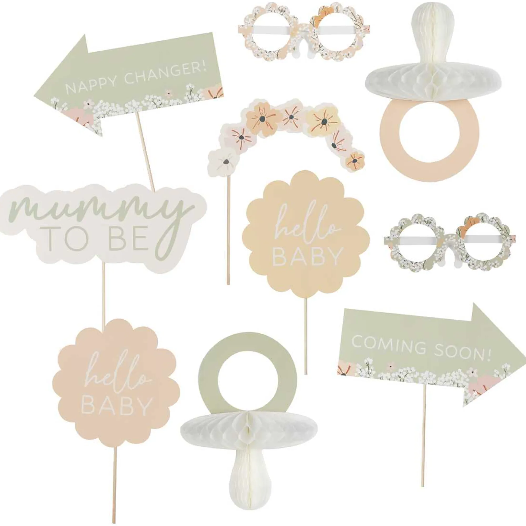 Floral|Baby Shower*Whistlefish Floral Baby Shower Photo Booth Props