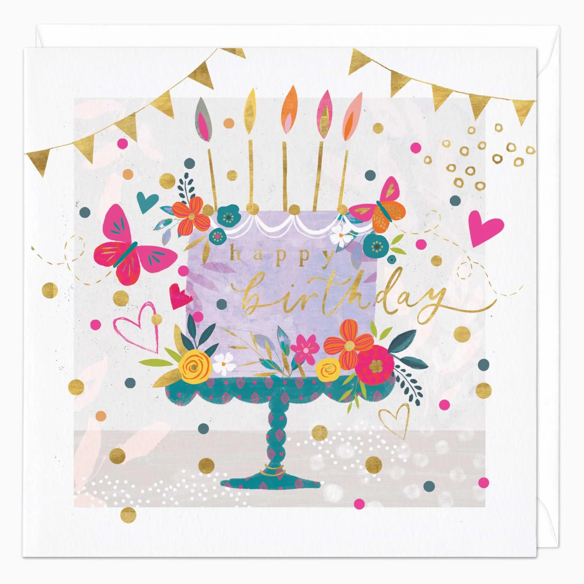 Birthday|For Her*Whistlefish Floral Birthday Cake Card