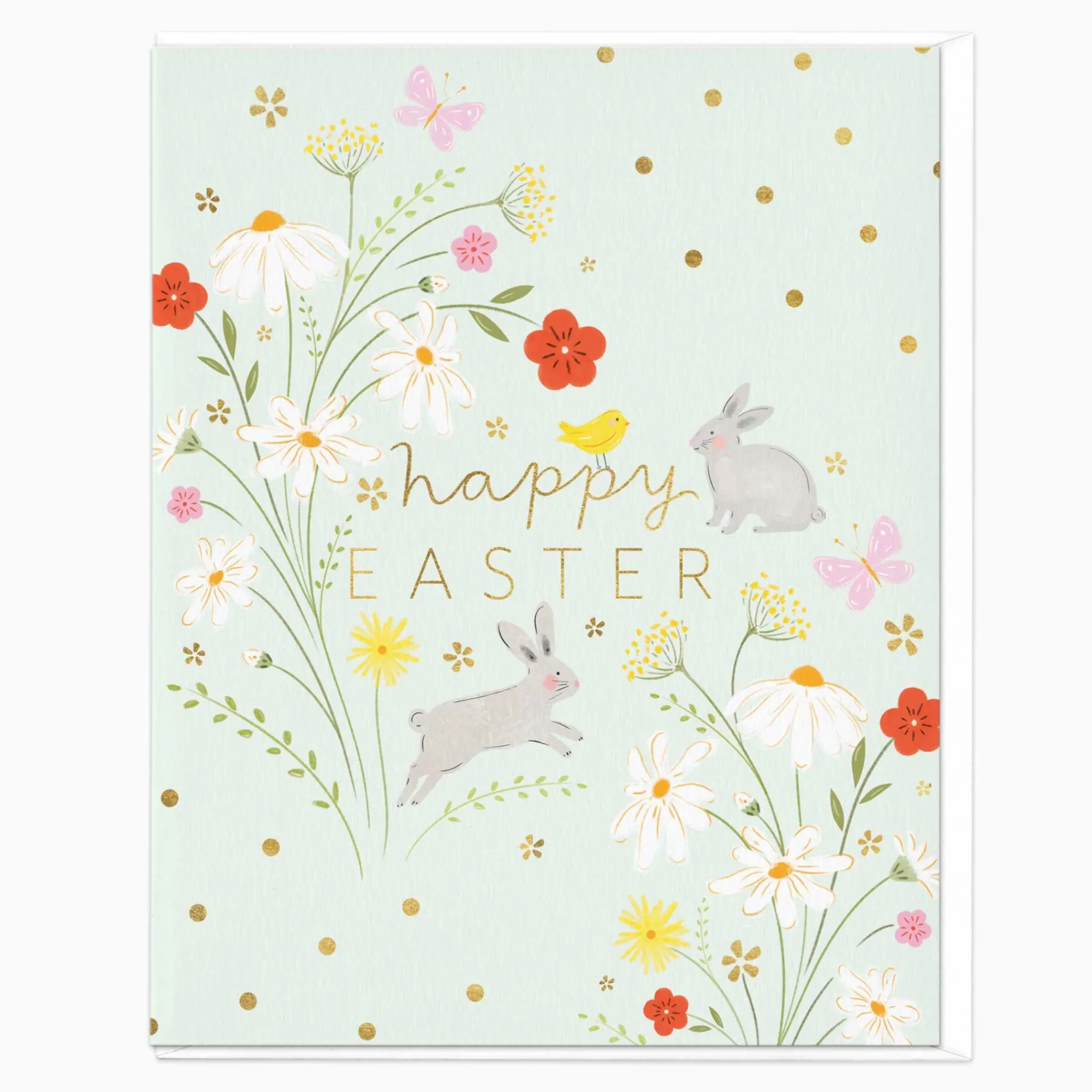 Easter*Whistlefish Floral Bunnies Easter Card