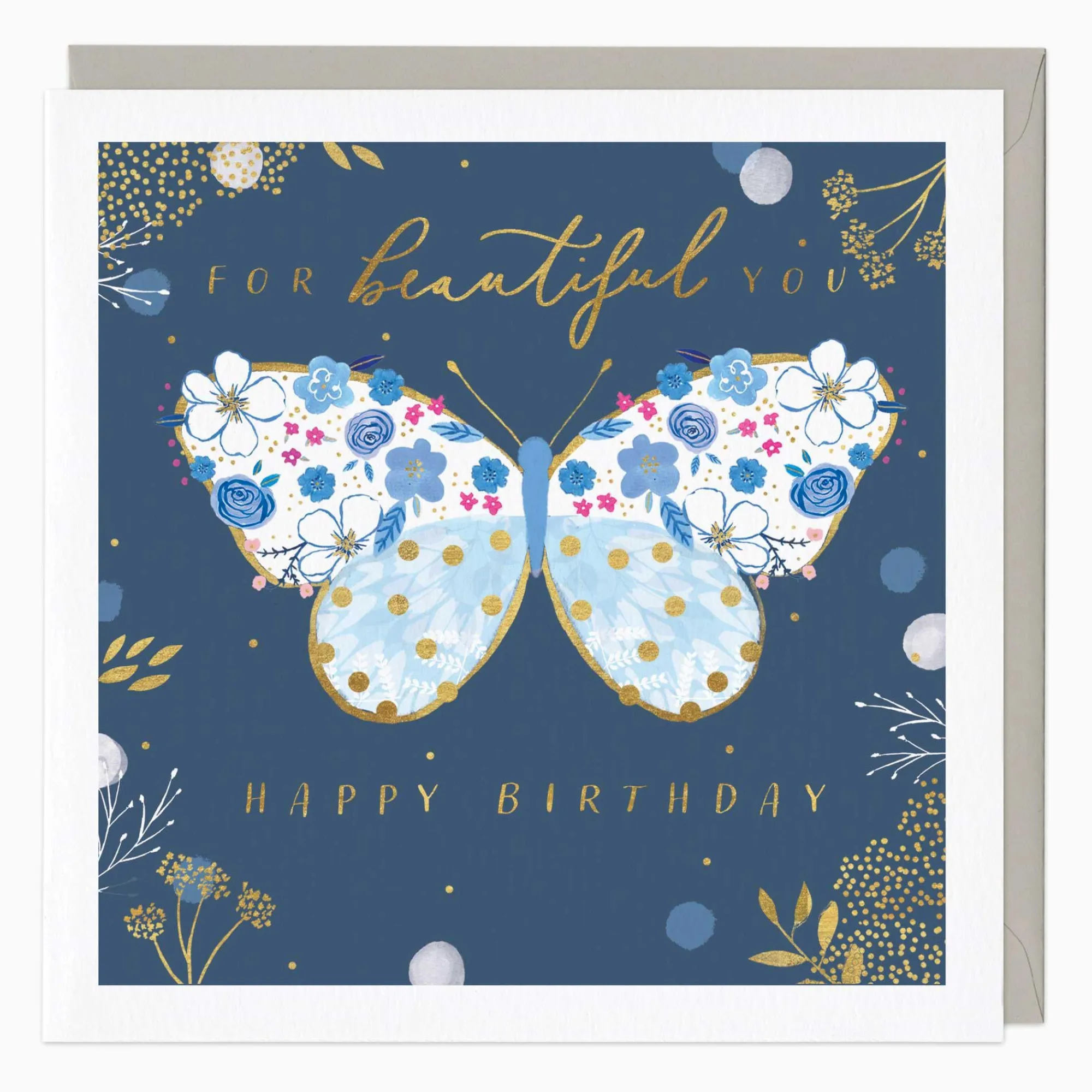 Birthday|For Her*Whistlefish Floral Butterfly Birthday Card