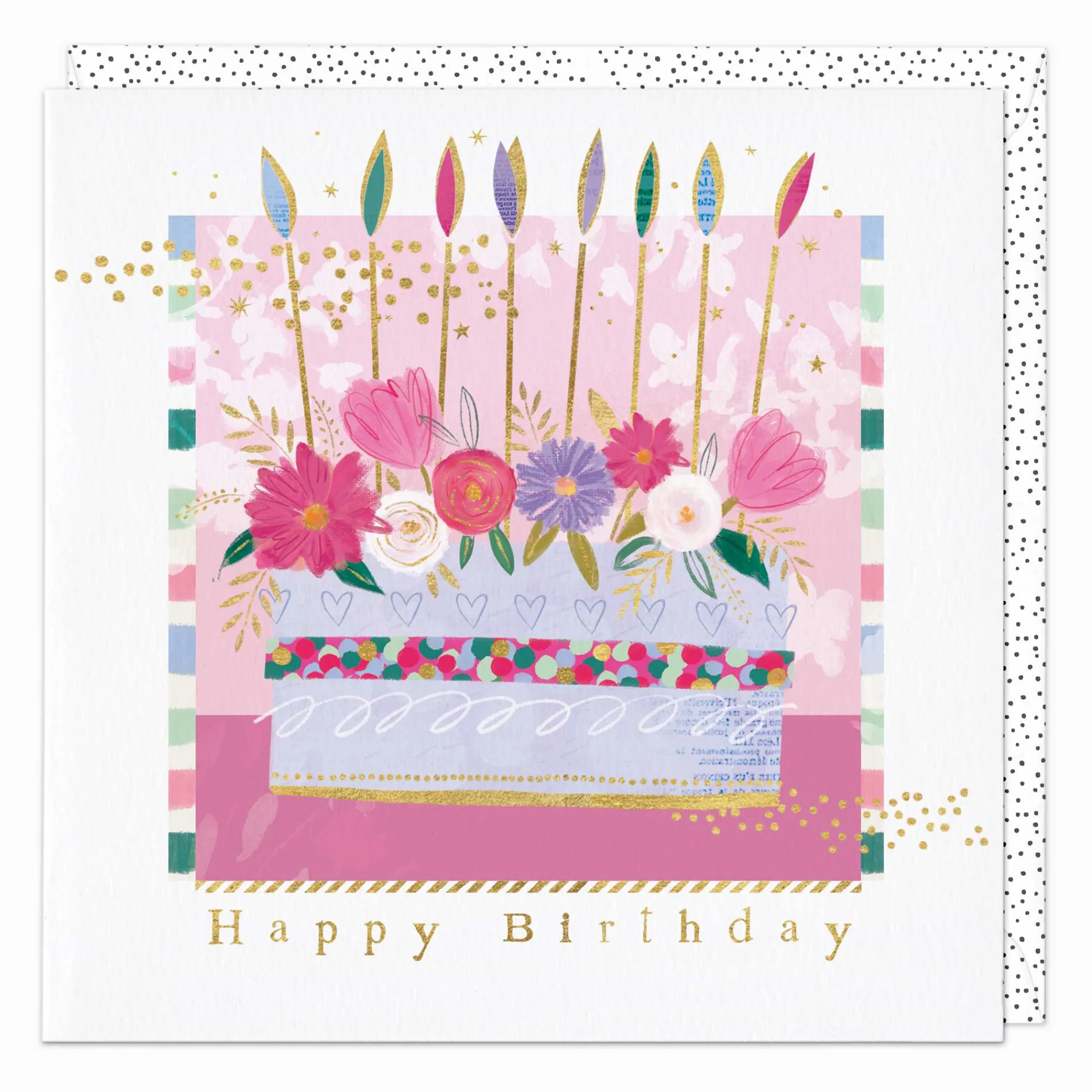 Birthday|For Children*Whistlefish Floral Cake & Candles Birthday Card