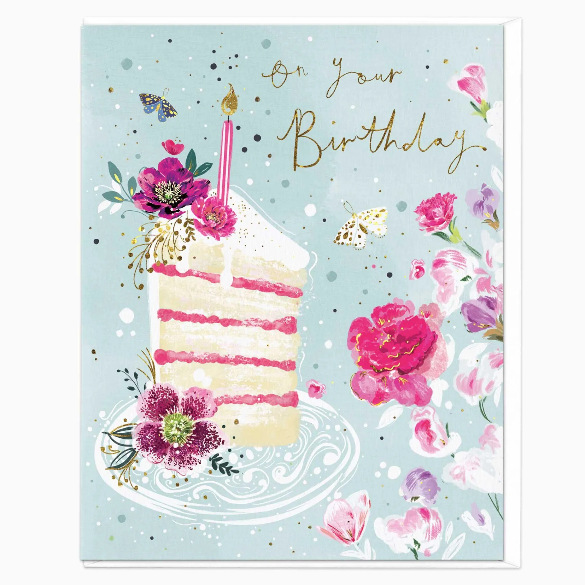 Birthday|For Her*Whistlefish Floral Cake Birthday Card