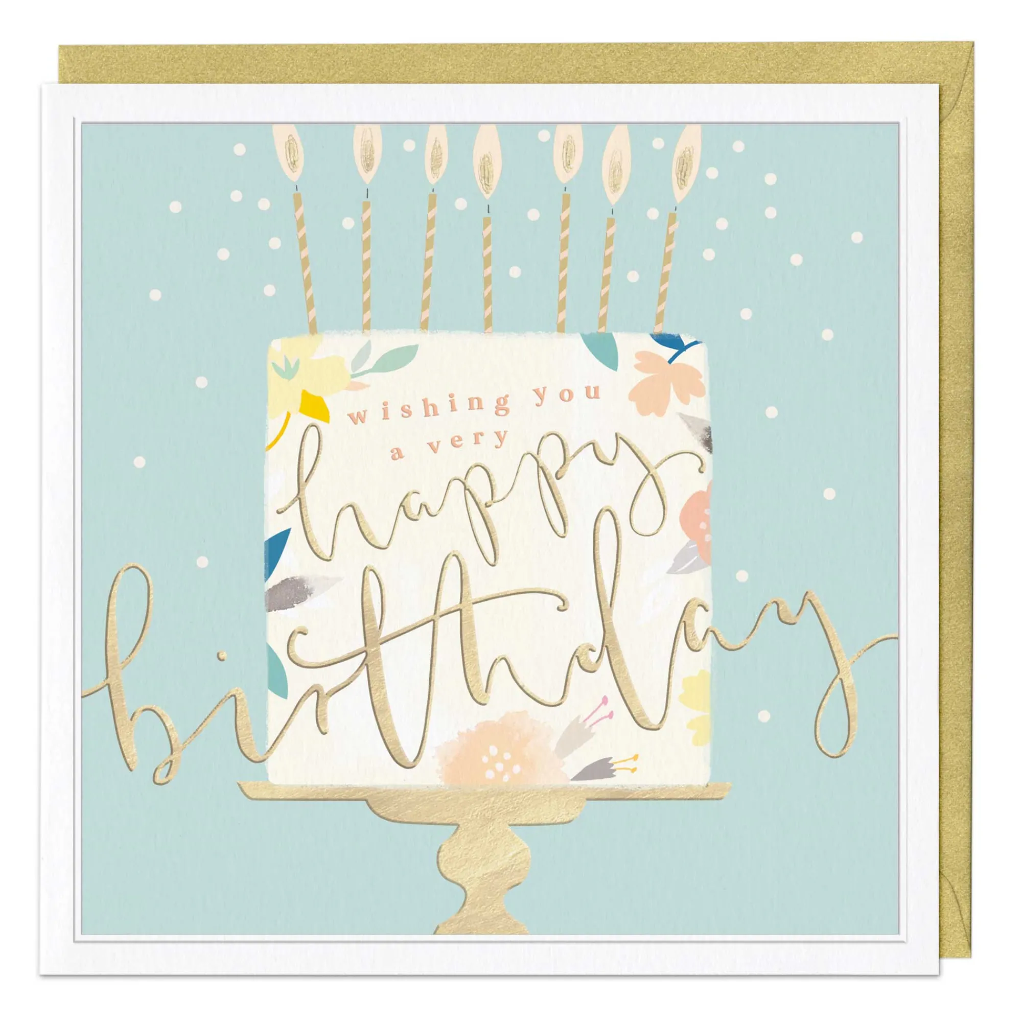 Birthday|Birthday*Whistlefish Floral Cake Luxury Birthday Card