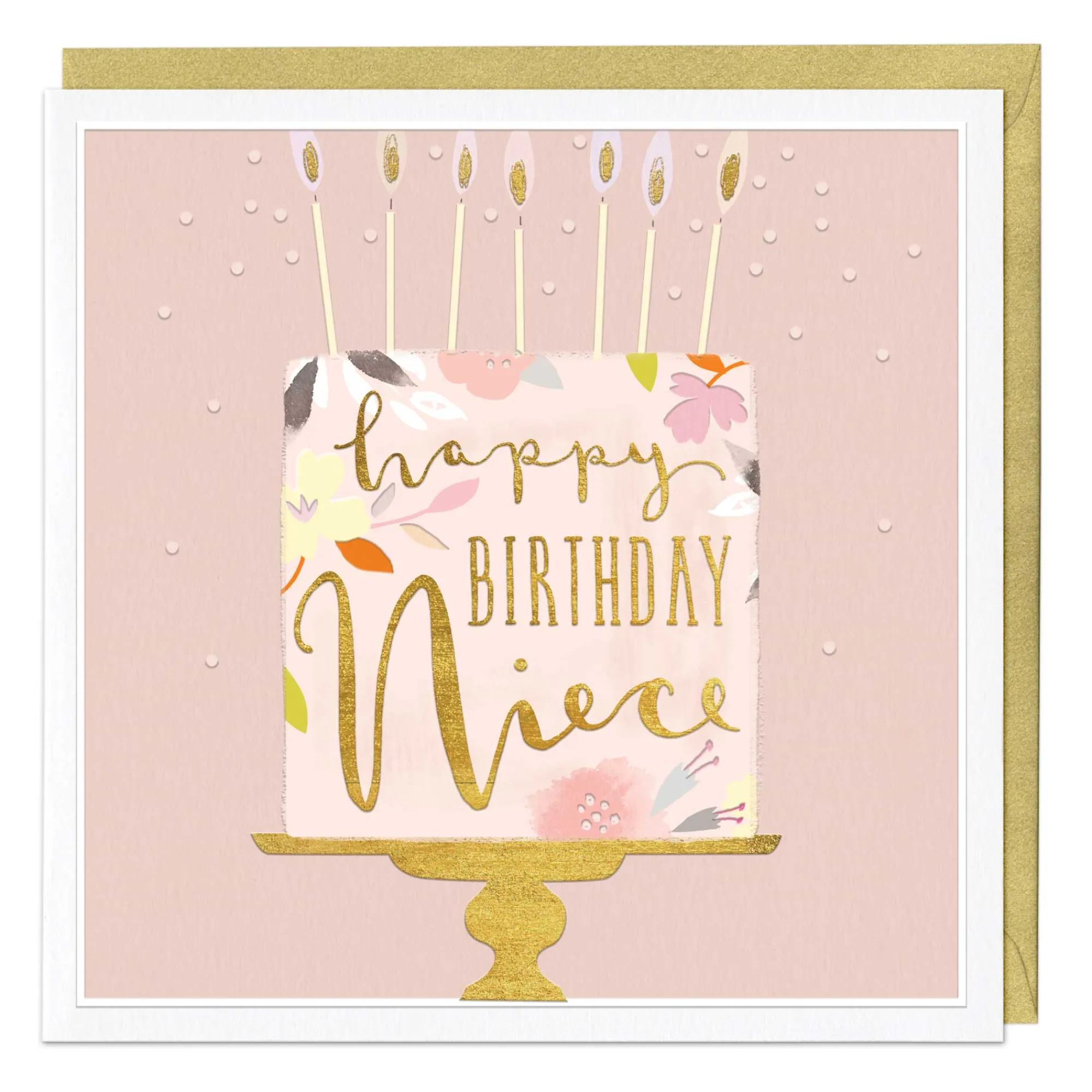 Birthday|Birthday*Whistlefish Floral Cake Luxury Niece Birthday Card