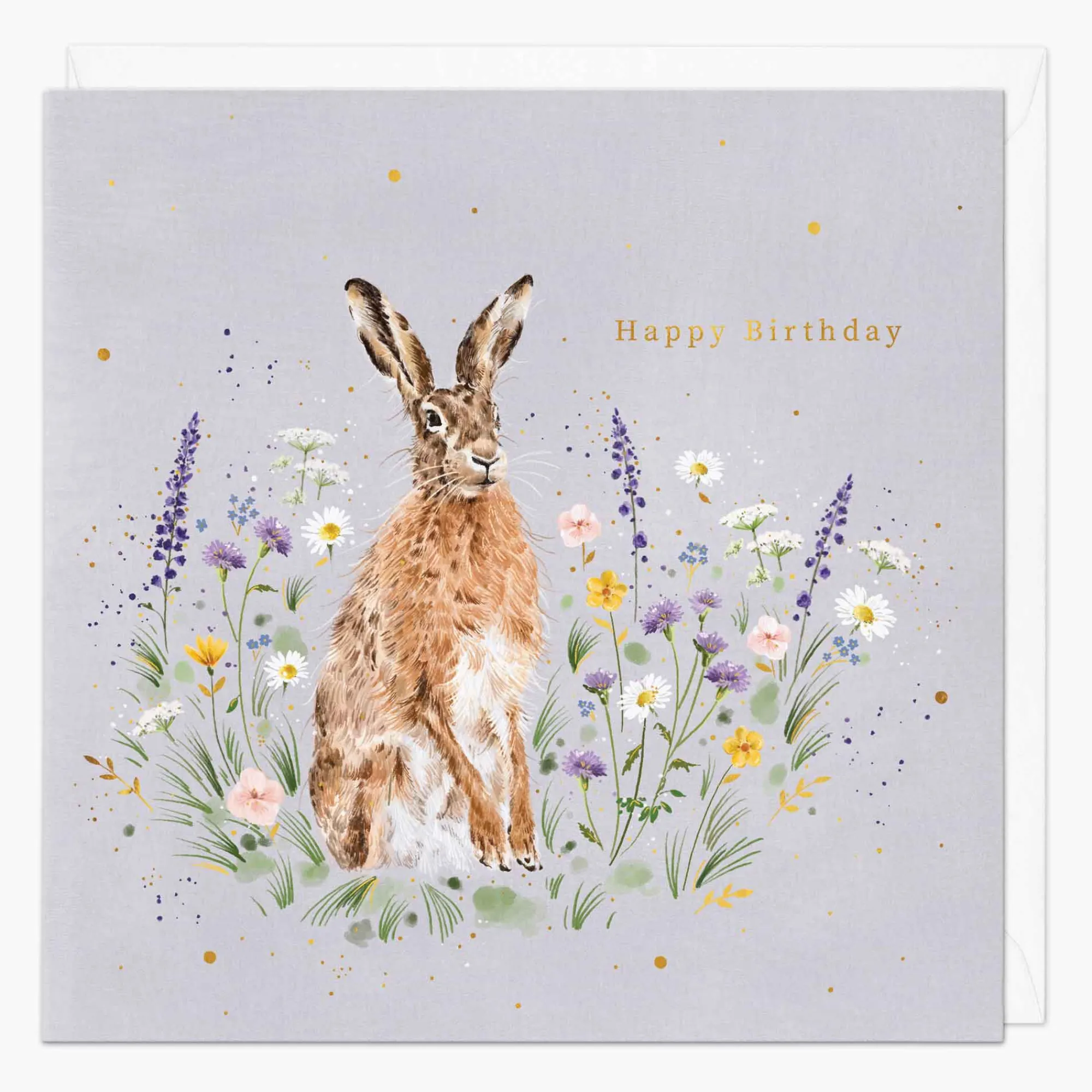 Birthday|For Her*Whistlefish Floral Hare Birthday Card