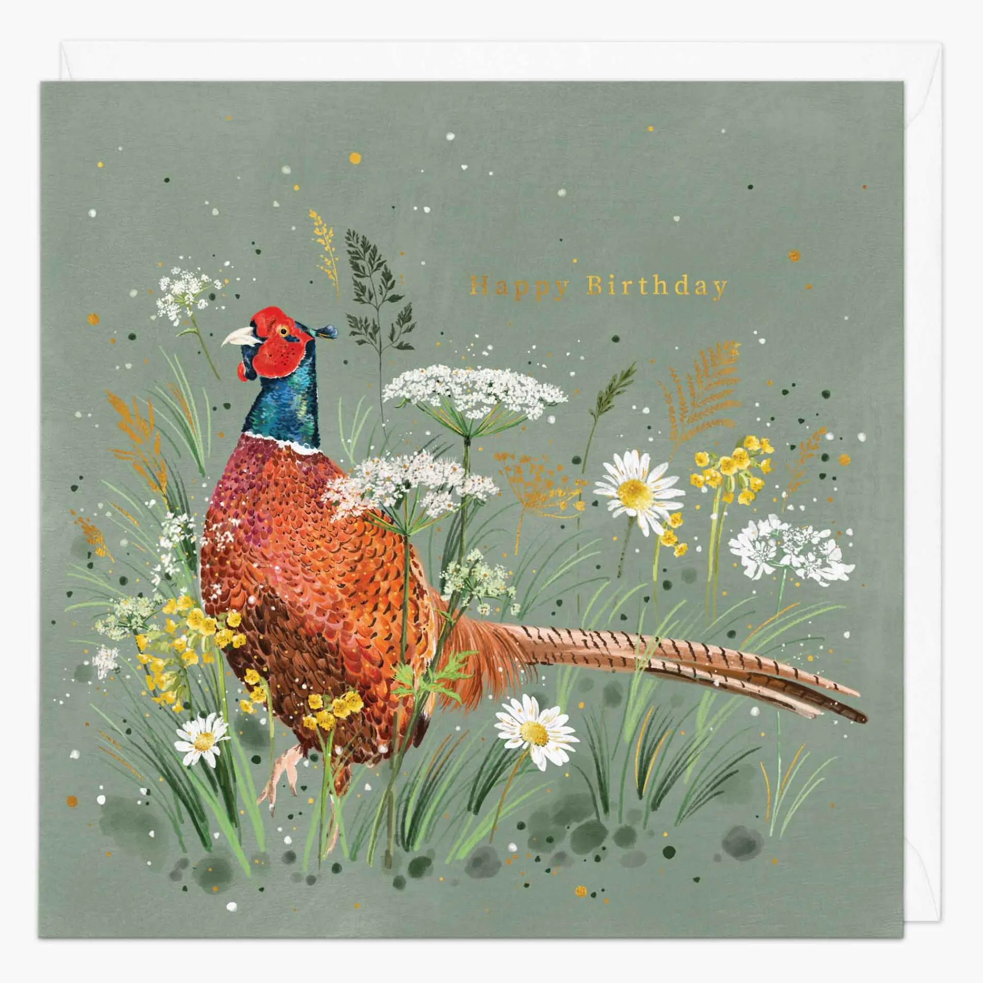 Birthday|For Her*Whistlefish Floral Pheasant Birthday Card