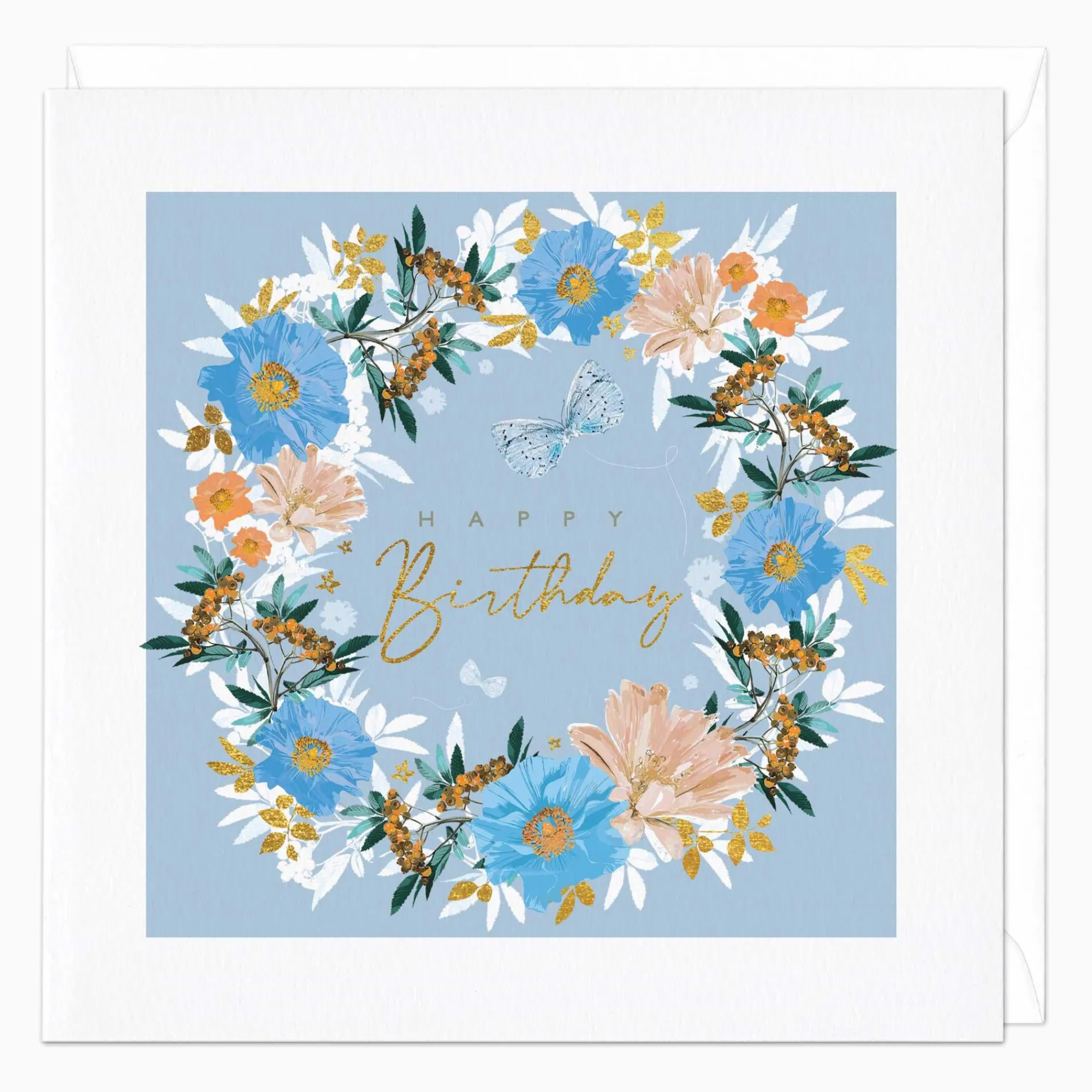 Birthday|For Her*Whistlefish Floral Wreath Birthday Card