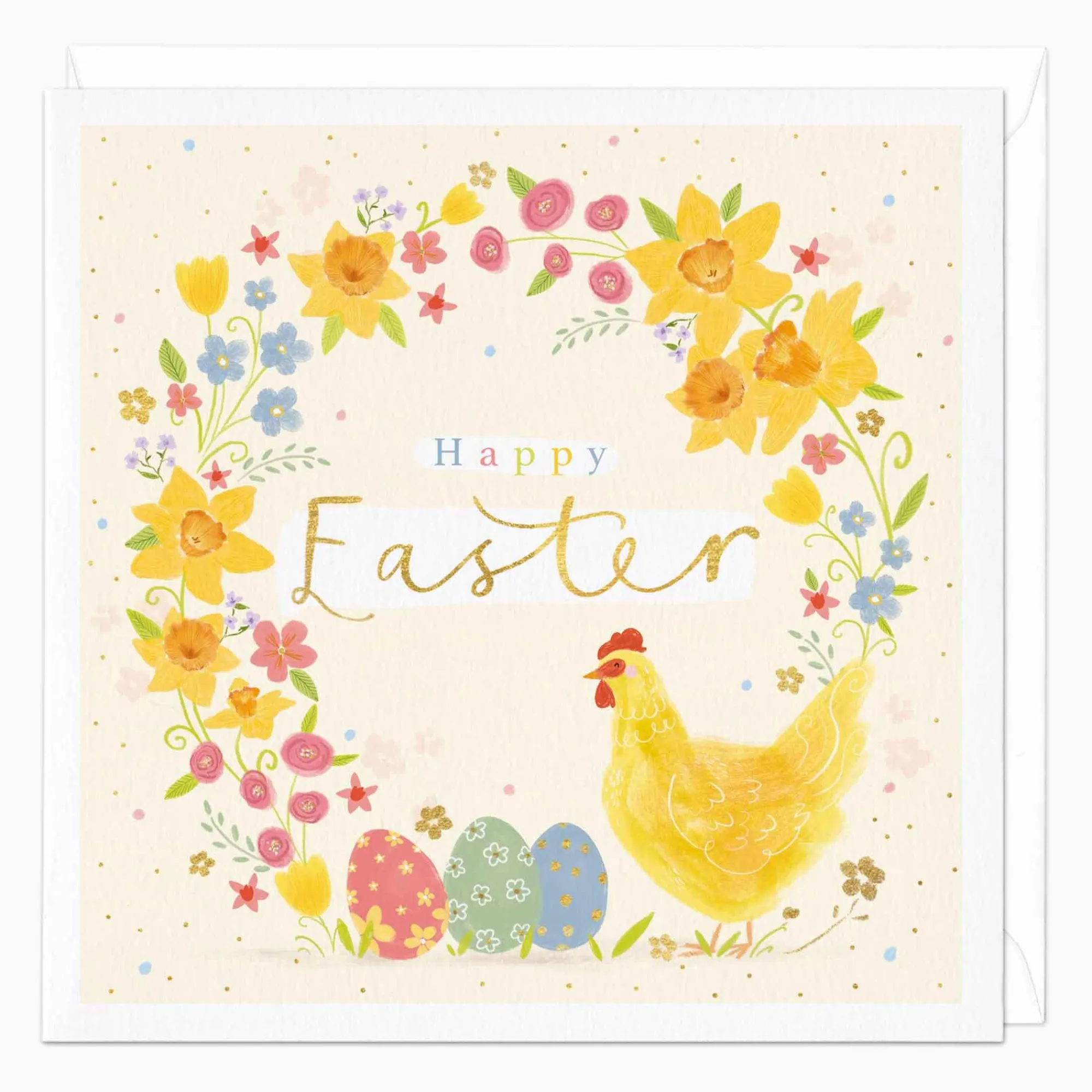 Easter*Whistlefish Floral Wreath Easter Card