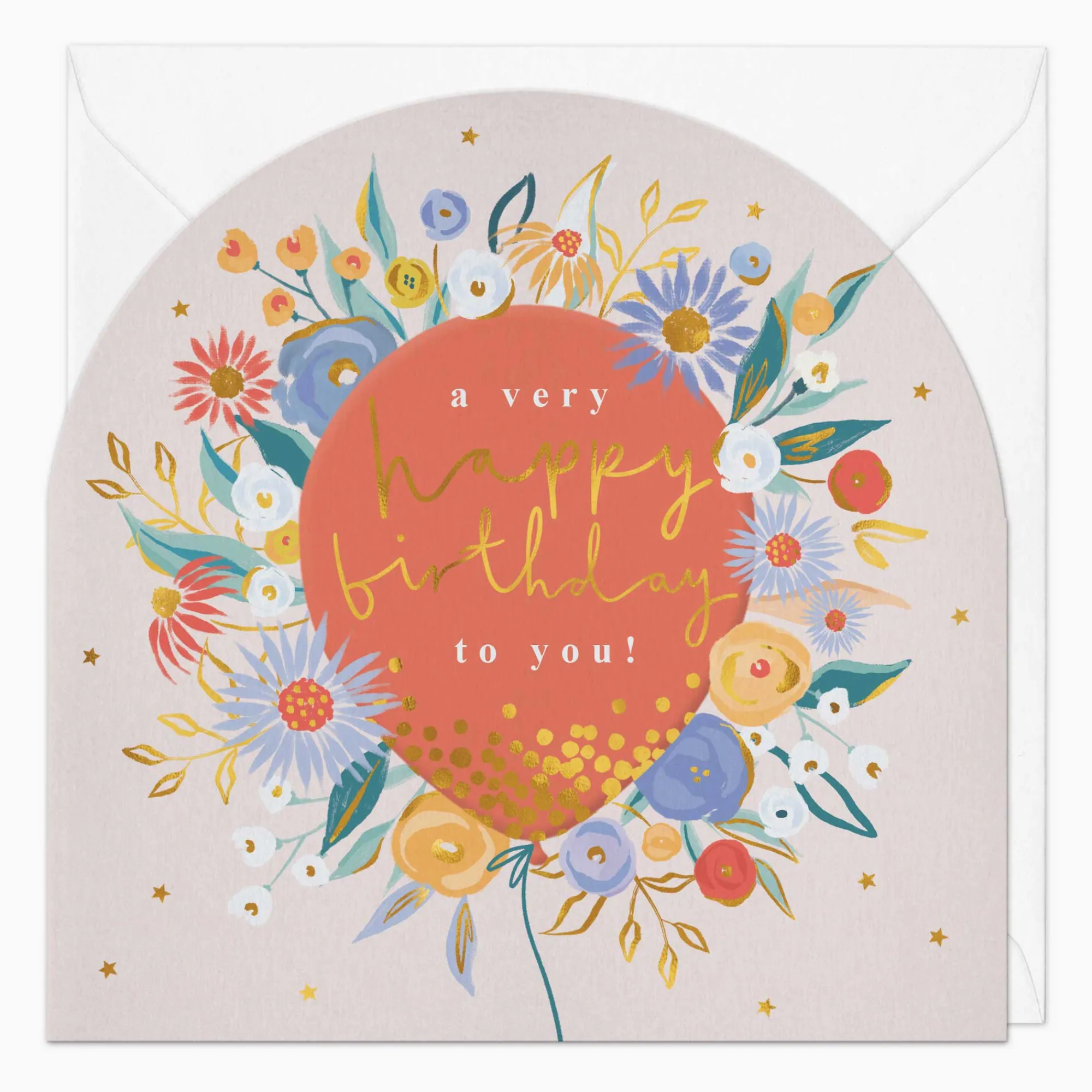 Birthday|For Her*Whistlefish Floral-Burst Birthday Arch Card