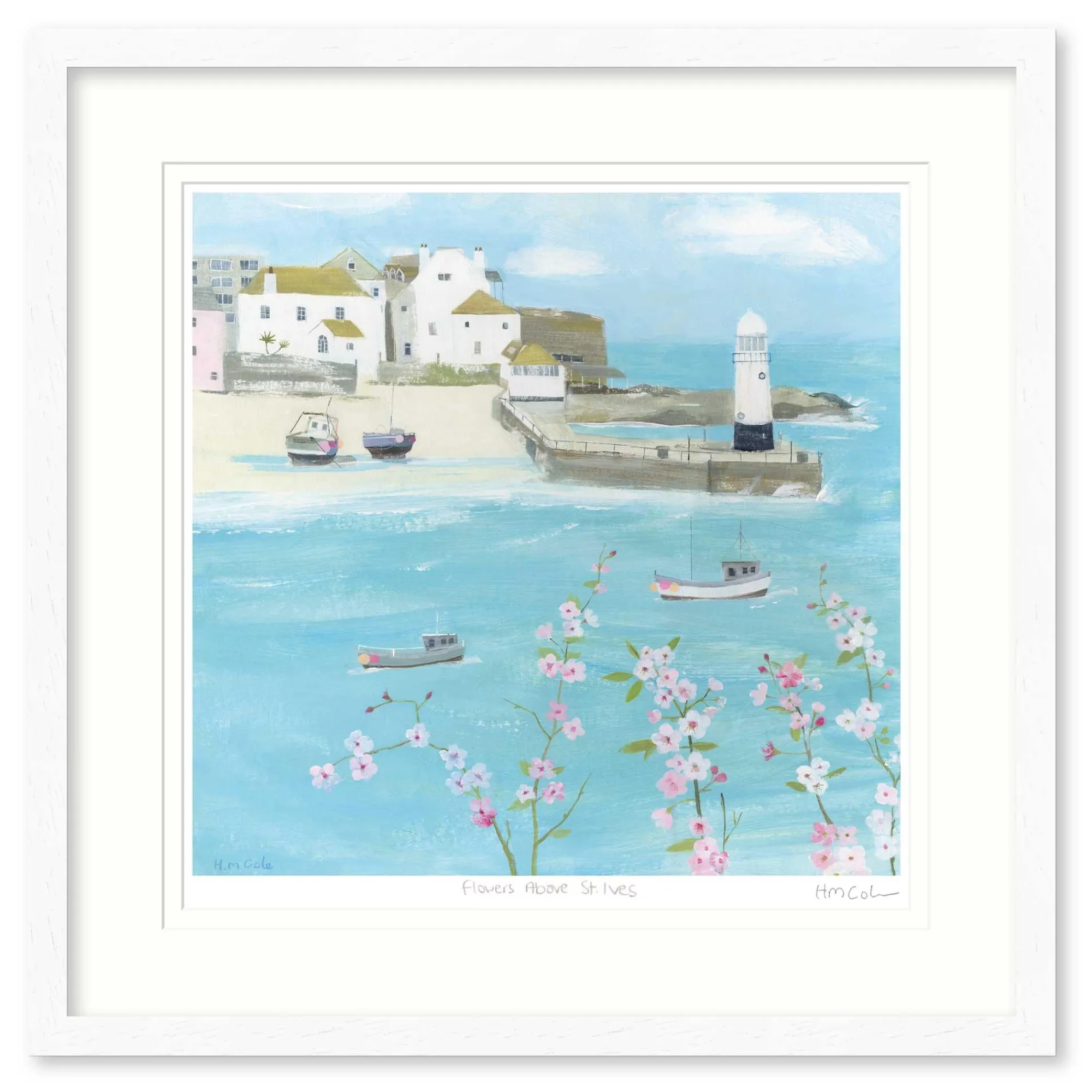 St Ives|Floral & Flowers*Whistlefish Flowers Above St Ives Framed Print