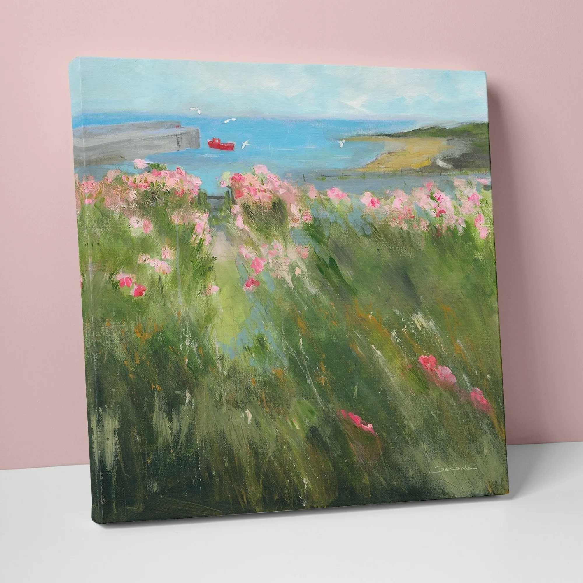 Floral & Flowers|Canvas*Whistlefish Flowers In The Harbour Canvas