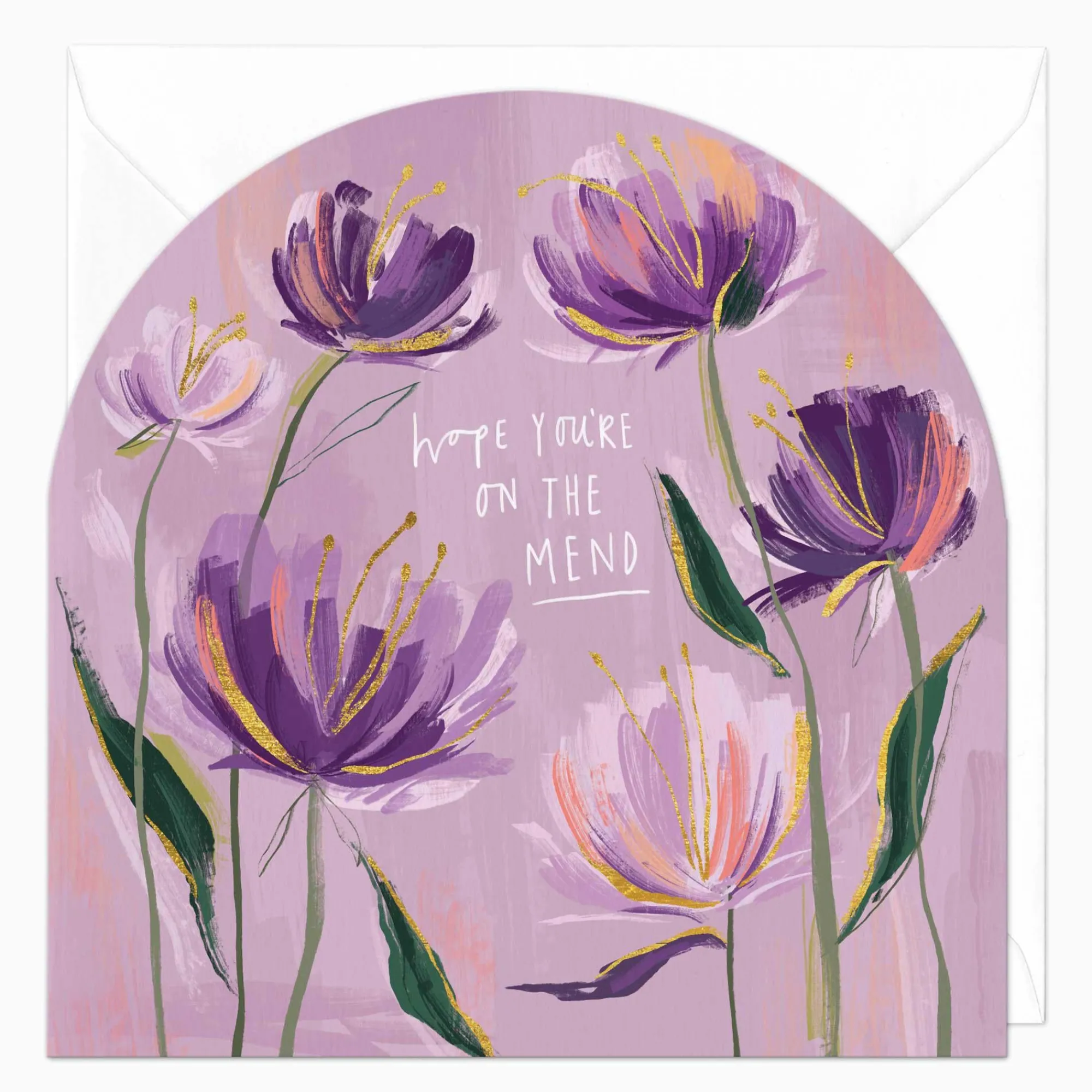 Get Well Soon*Whistlefish Flowing Florals Get Well Soon Arch Card