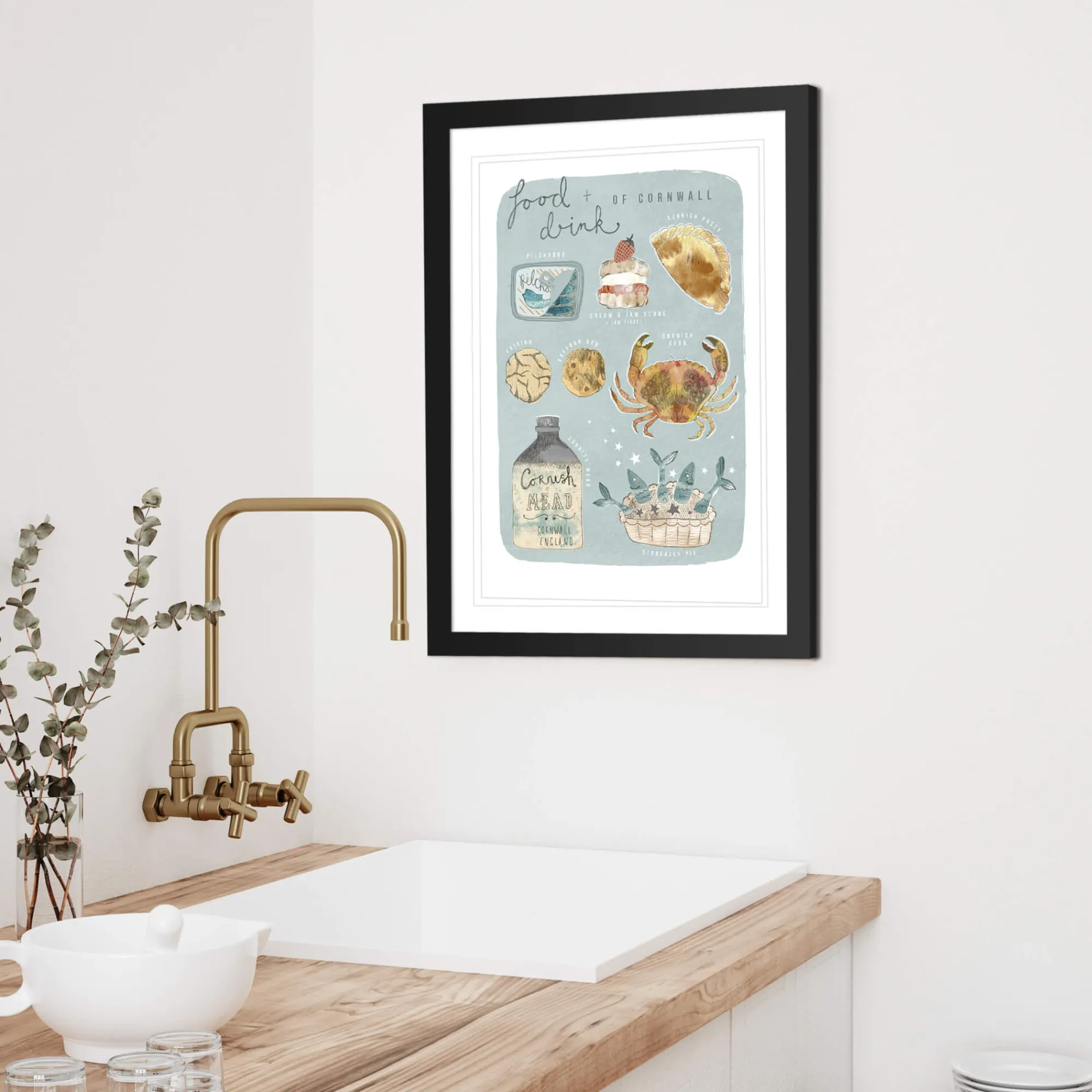 Unframed Prints*Whistlefish Food & Drink Of Cornwall Art Print