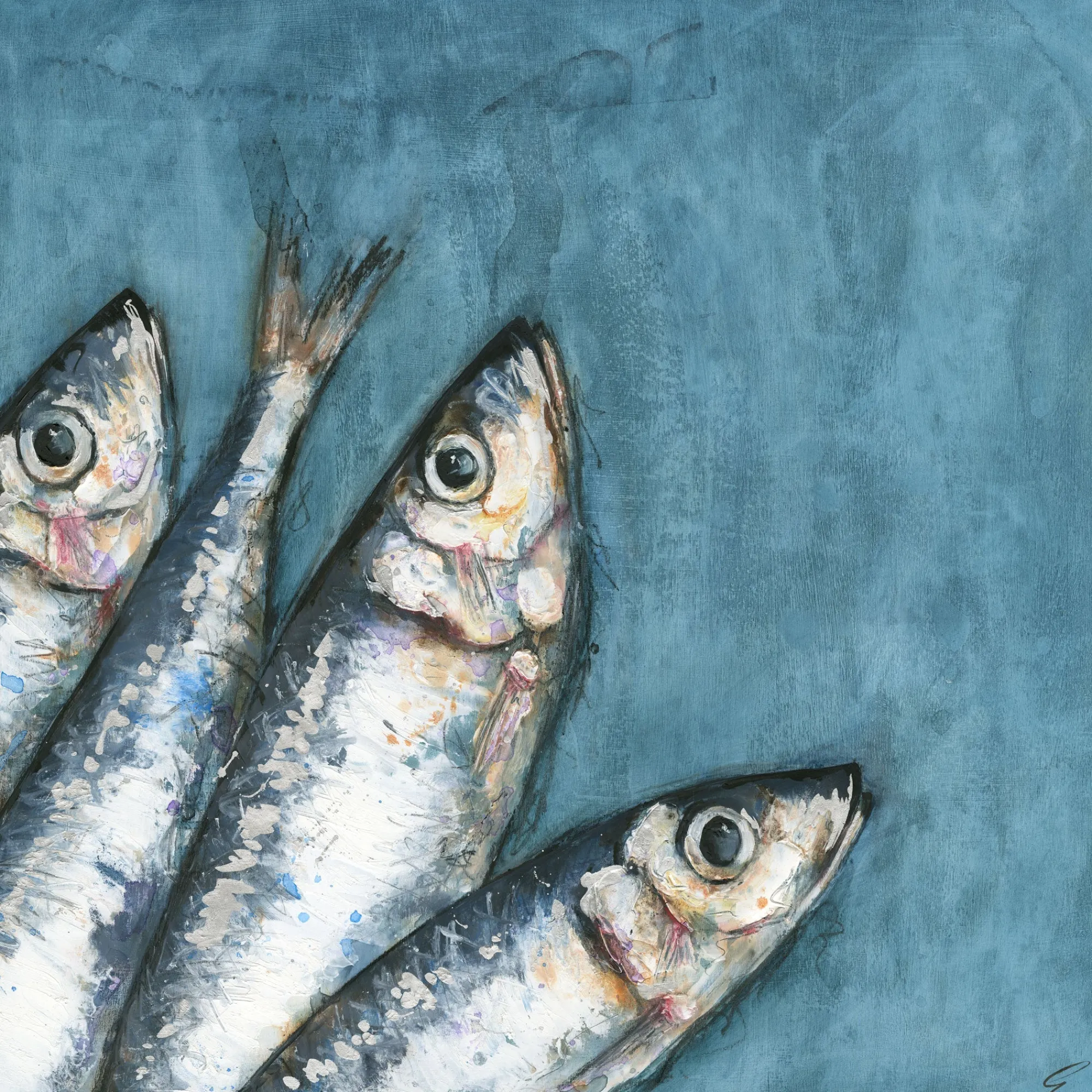 Unframed Prints*Whistlefish Four Sardines Art Print