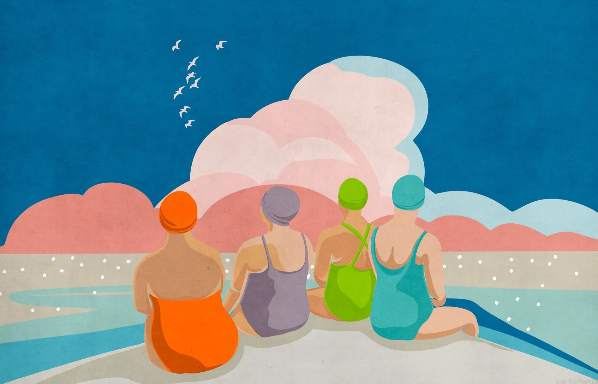 Unframed Prints*Whistlefish Four Swimmers Large Art Print