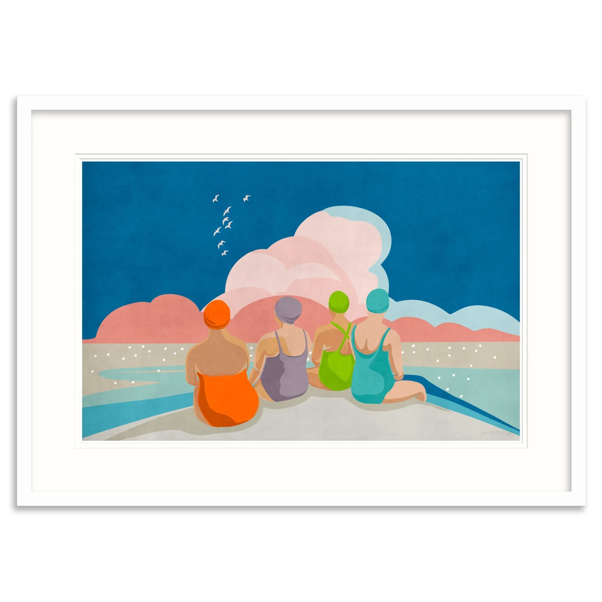 Coastal Scenes|Framed Prints*Whistlefish Four Swimmers Large Framed Print