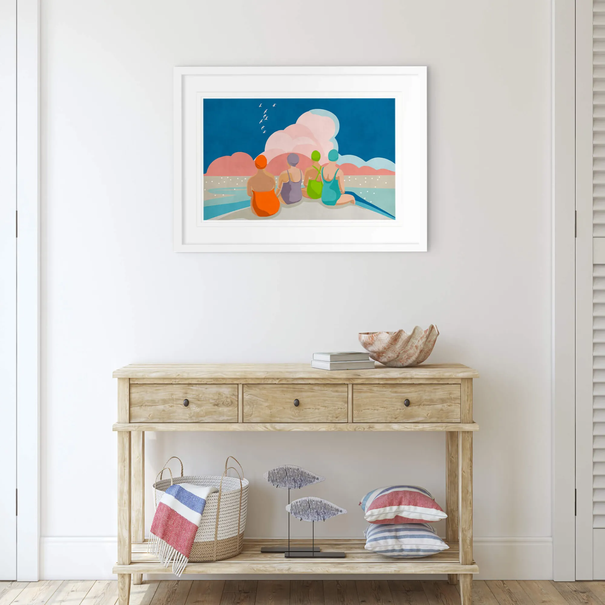 Coastal Scenes|Framed Prints*Whistlefish Four Swimmers Large Framed Print