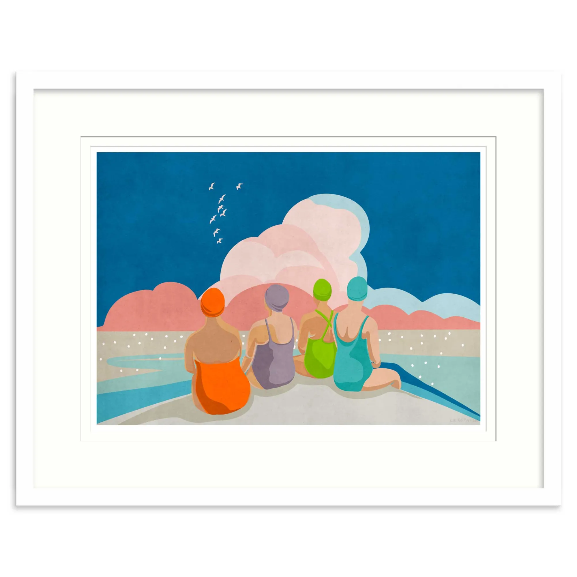 Coastal Scenes|Framed Prints*Whistlefish Four Swimmers Medium Framed Print