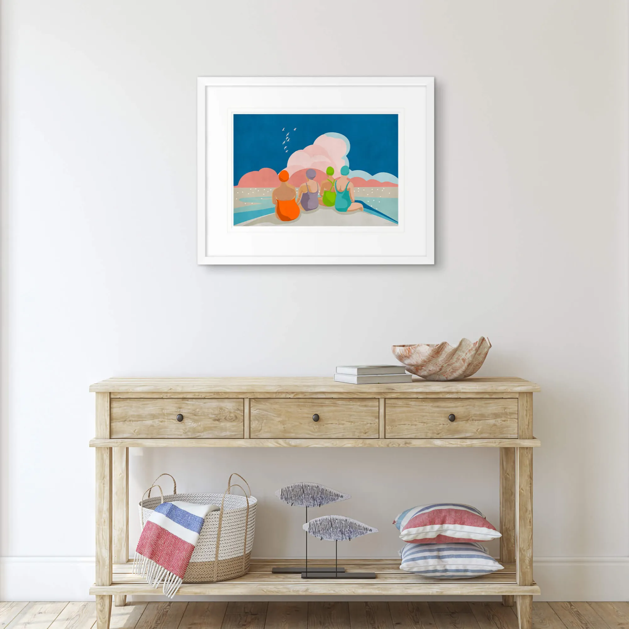 Coastal Scenes|Framed Prints*Whistlefish Four Swimmers Medium Framed Print