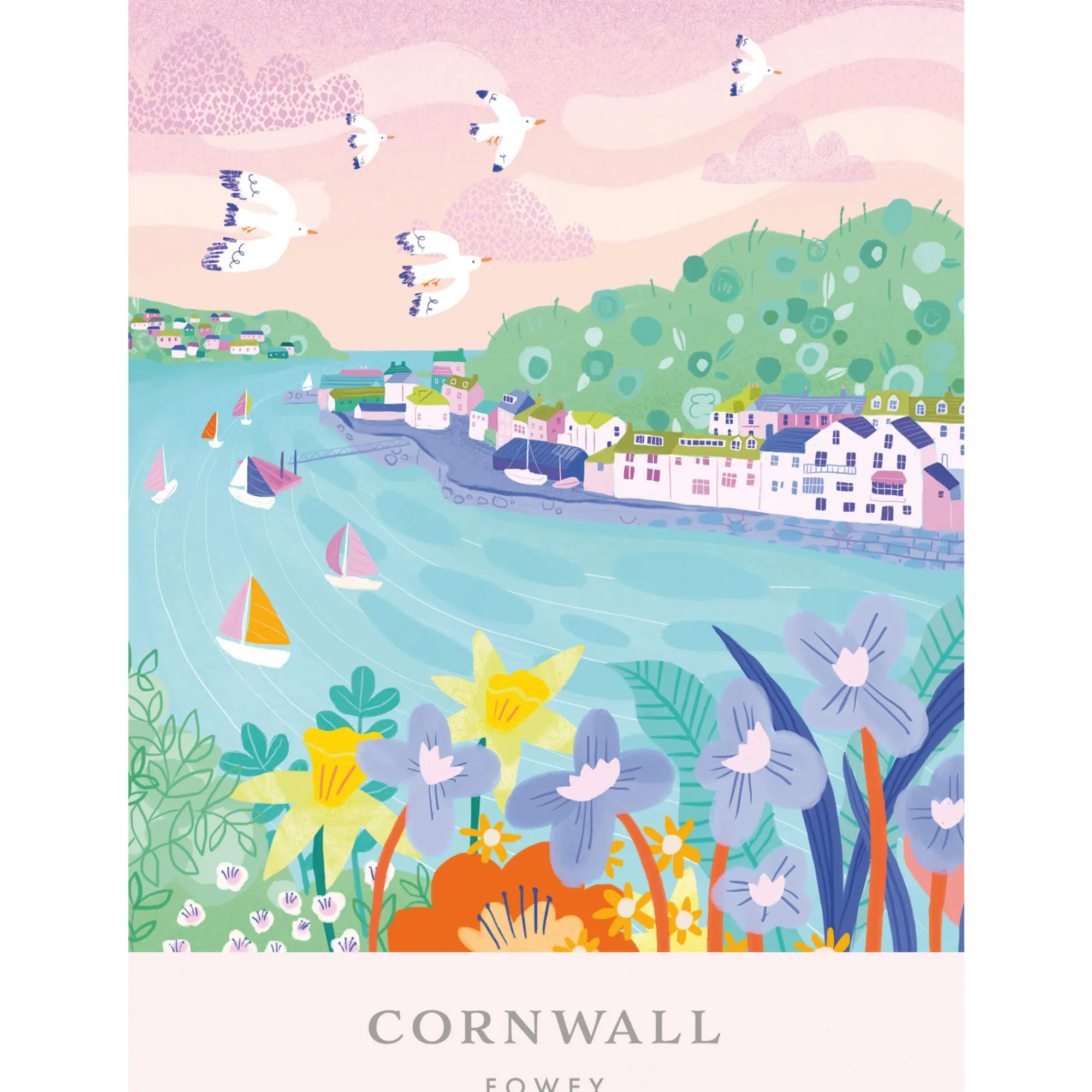 Unframed Prints*Whistlefish Fowey Brights Small Art Print