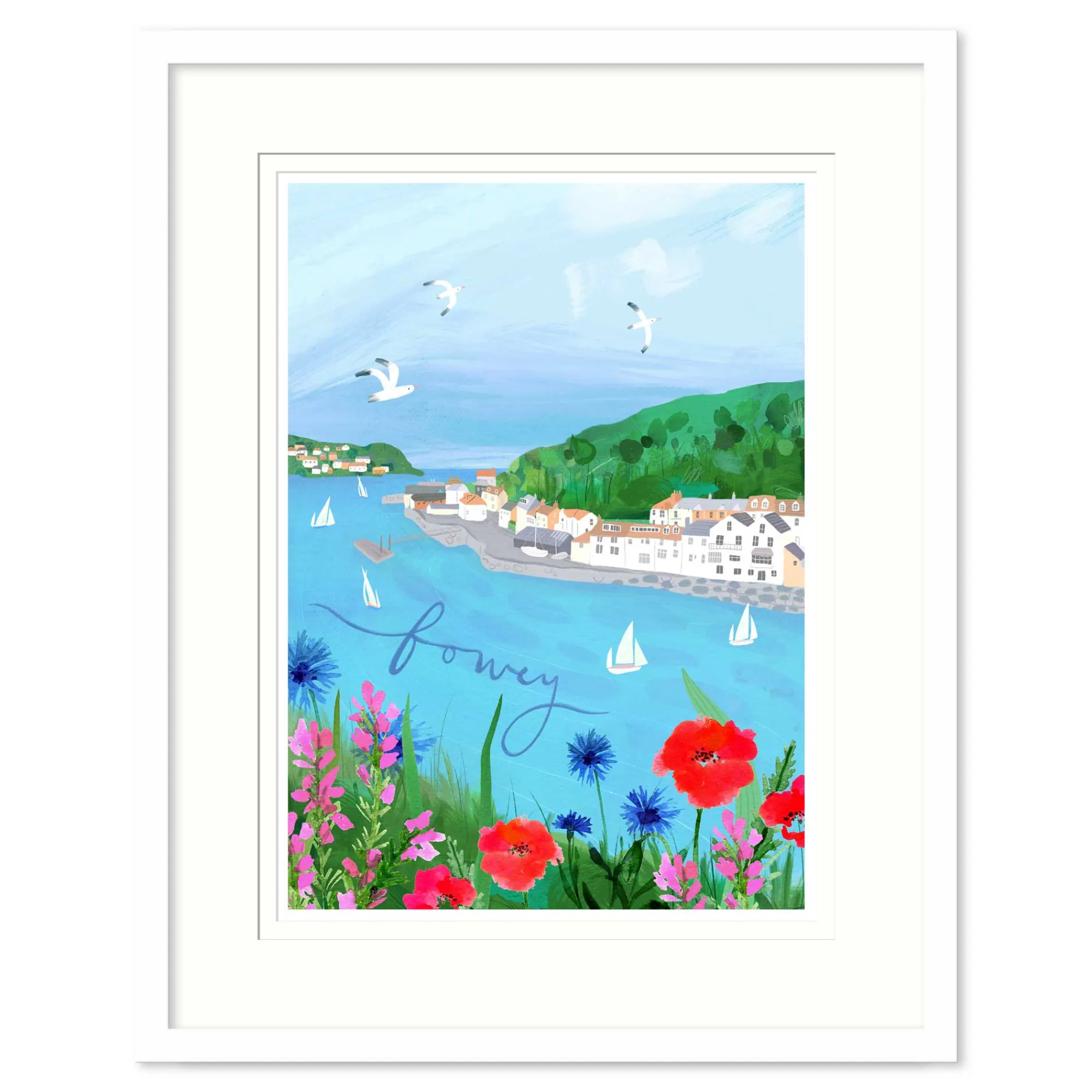 Fowey|Cornwall*Whistlefish Fowey Med Framed Print