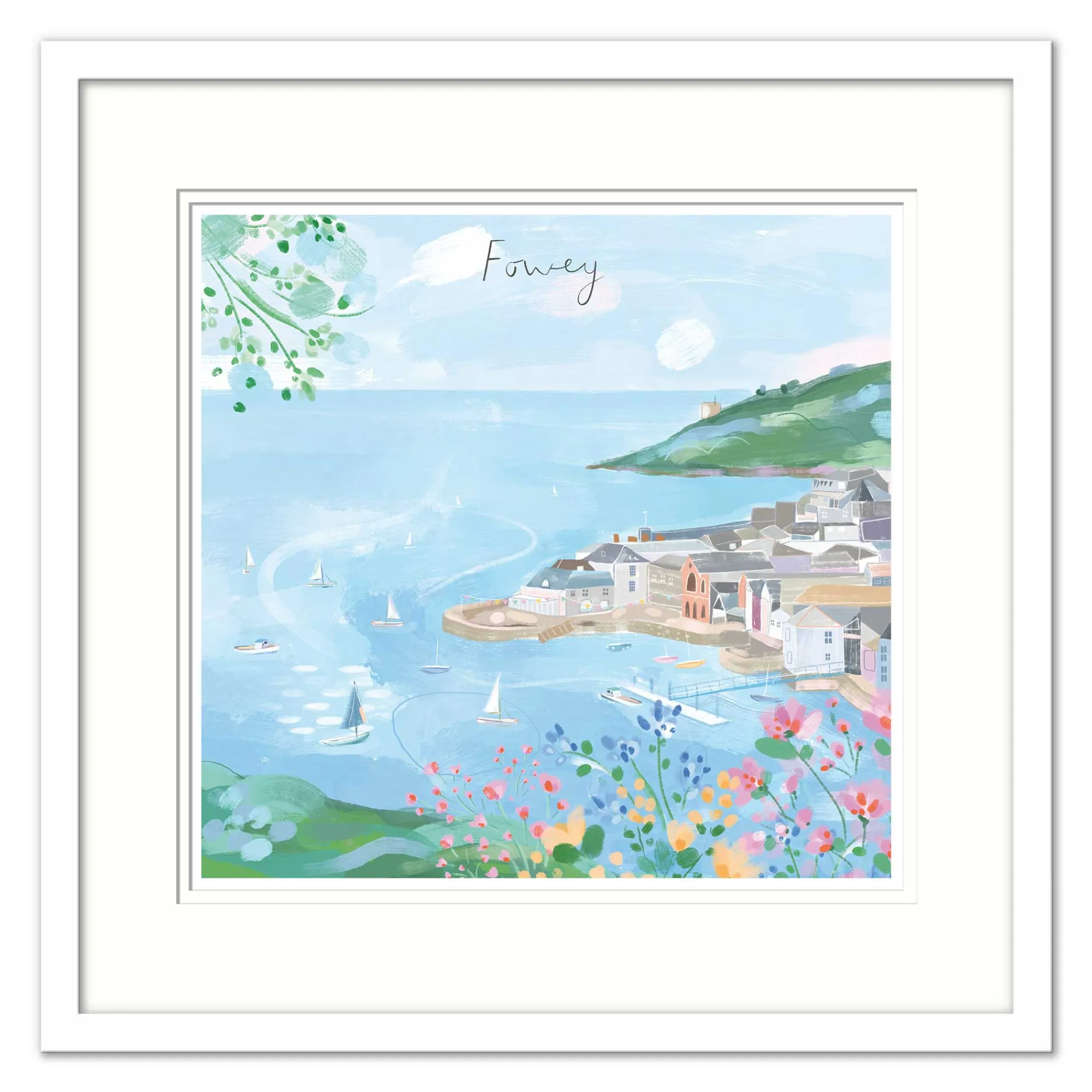 Fowey|Cornwall*Whistlefish Fowey Window View Small Framed Print