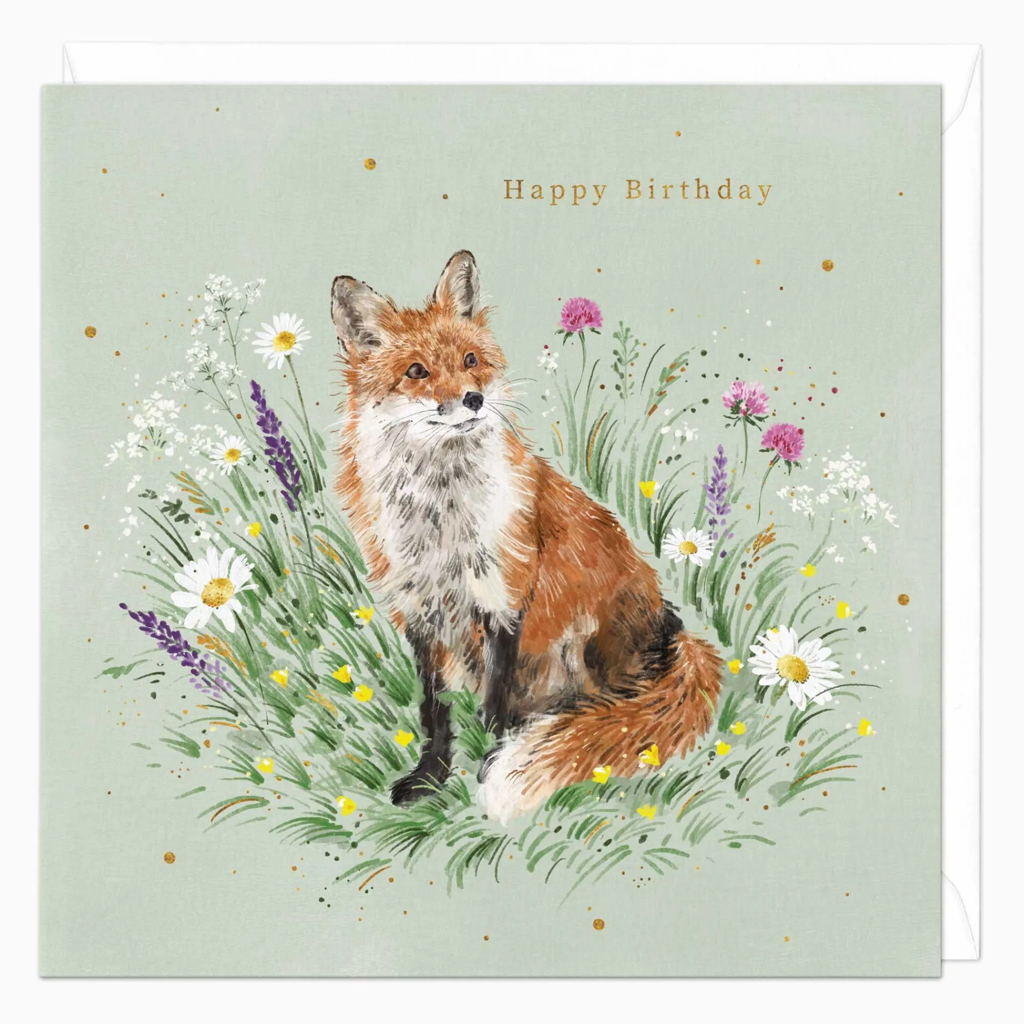 Birthday|For Her*Whistlefish Fox In Florals Birthday Card