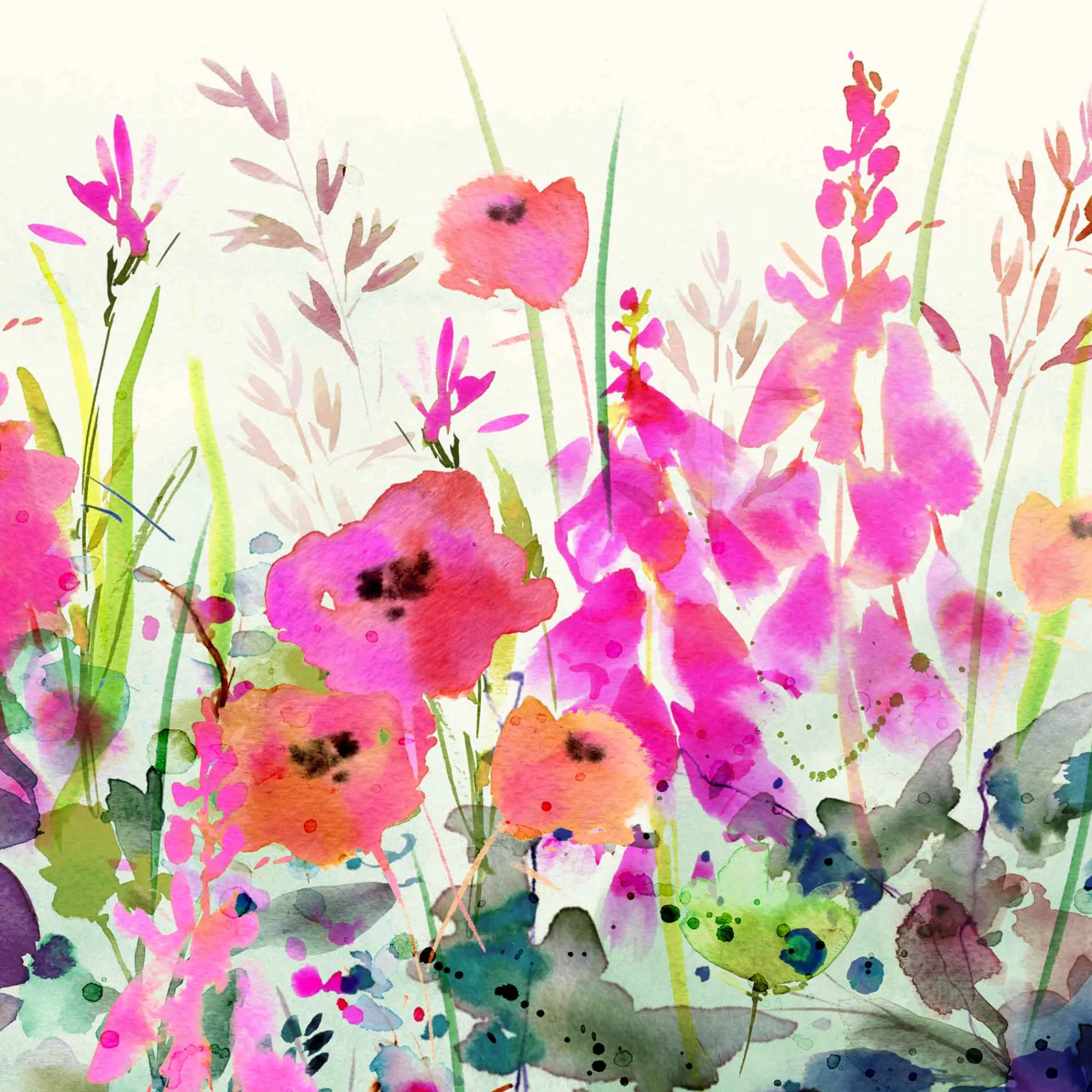 Unframed Prints*Whistlefish Foxglove & Poppy Large Art Print