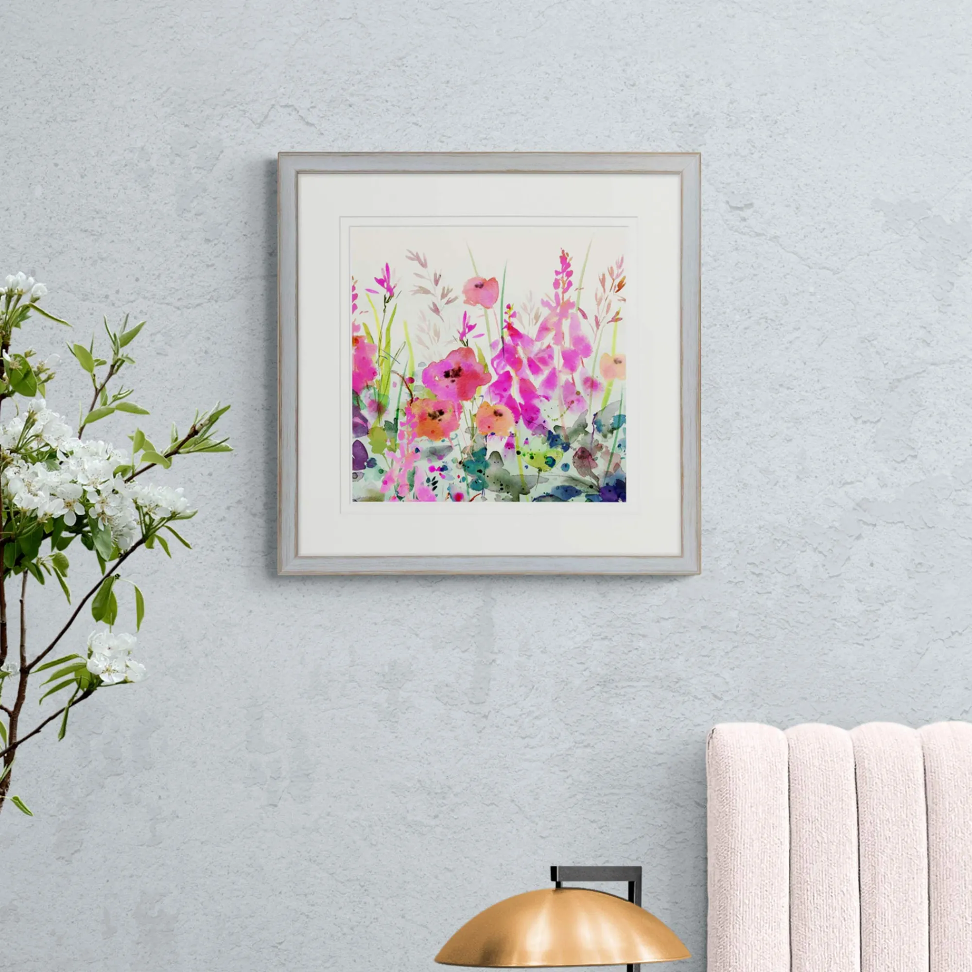 Floral & Flowers|Framed Prints*Whistlefish Foxglove & Poppy Large Framed Print