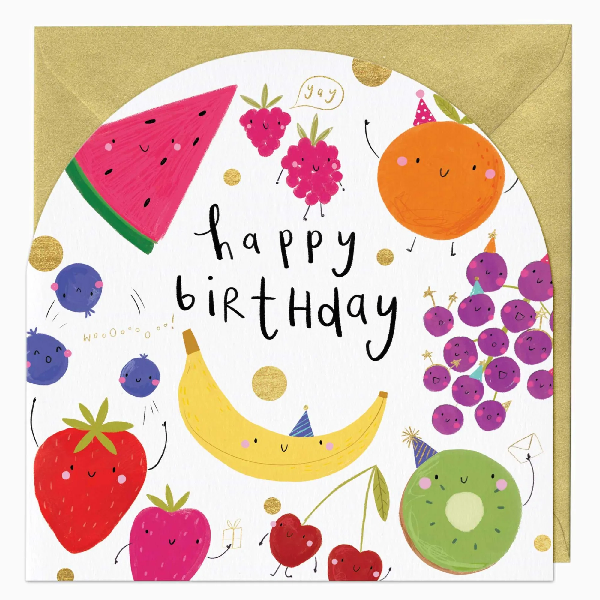 Birthday|For Children*Whistlefish Fruity Friends Birthday Arch Card