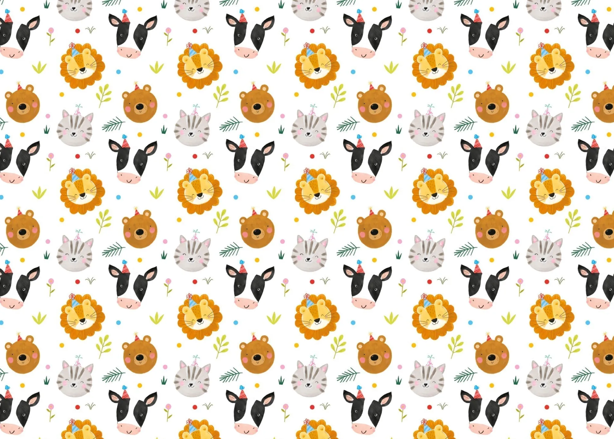 Gift Wrap|Birthday*Whistlefish Fun Animals Kids Wrapping Paper