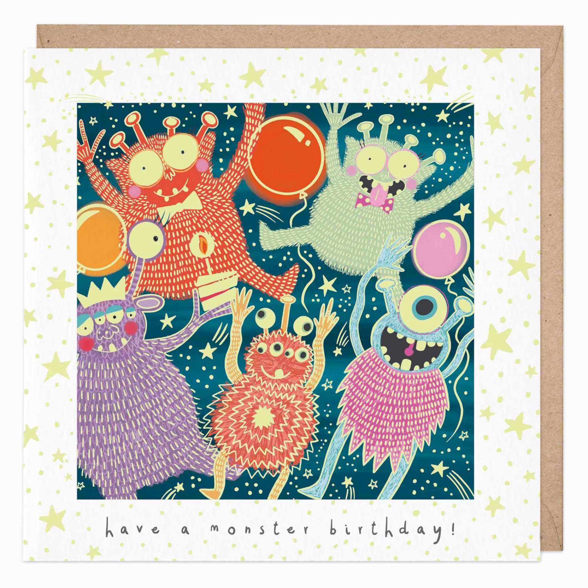 Birthday|For Children*Whistlefish Glow In Dark Monster Birthday Card