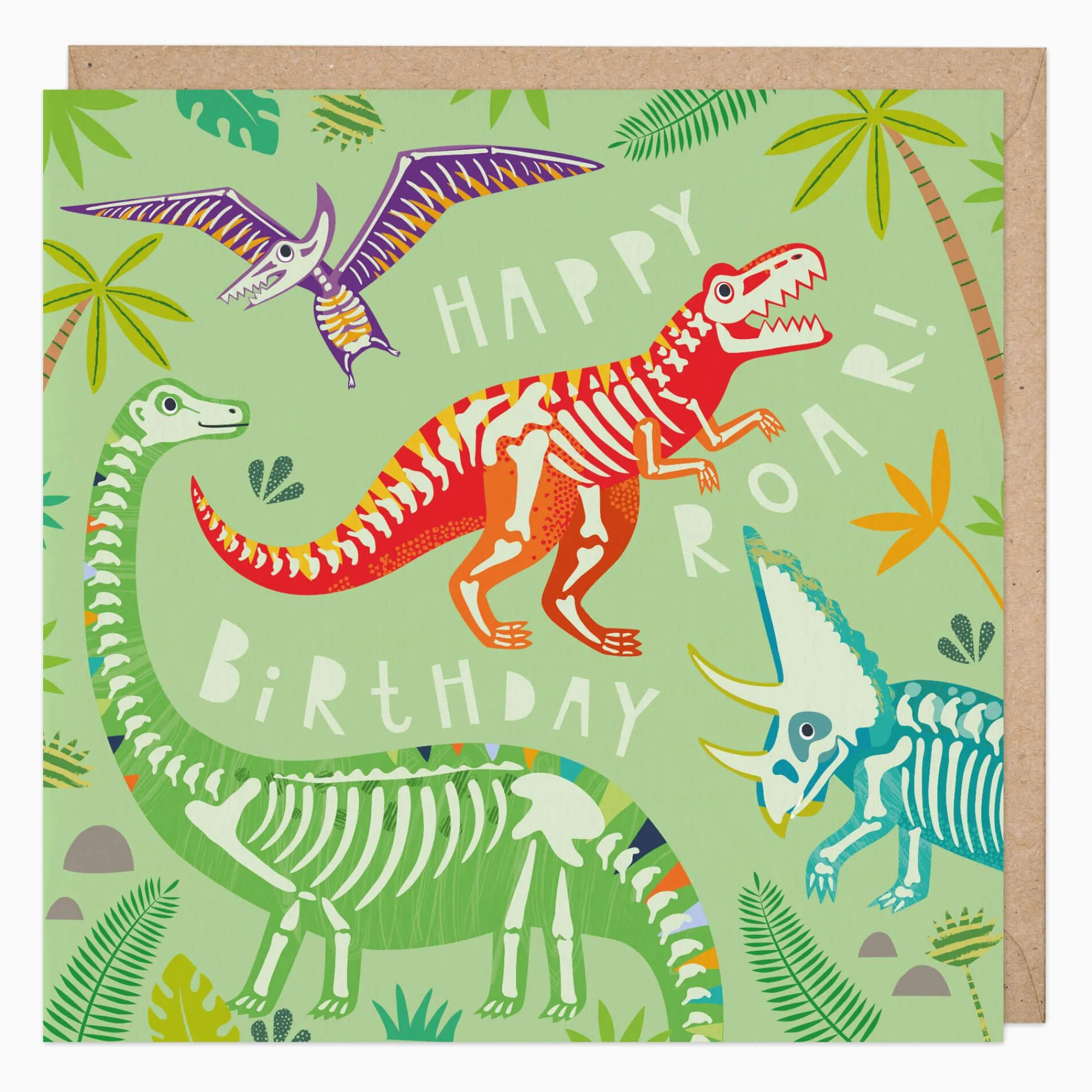 Birthday|For Children*Whistlefish Glow In The Dark Dinosaur Birthday Card