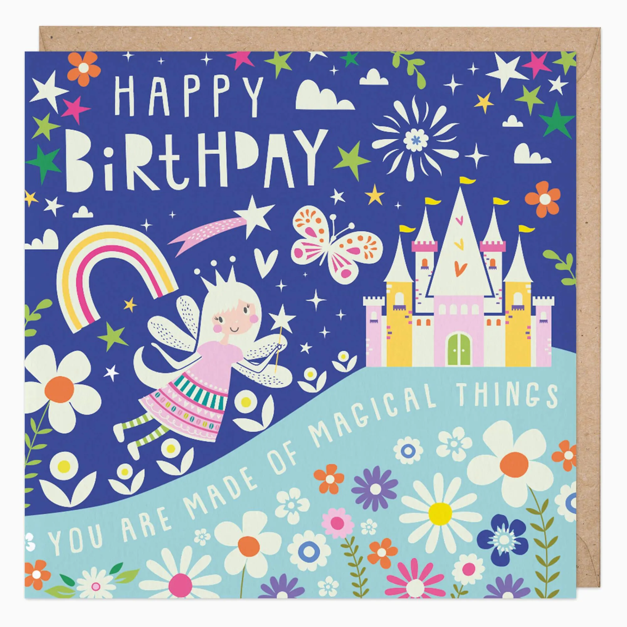 Birthday|For Children*Whistlefish Glow In The Dark Fairy Castle Birthday Card