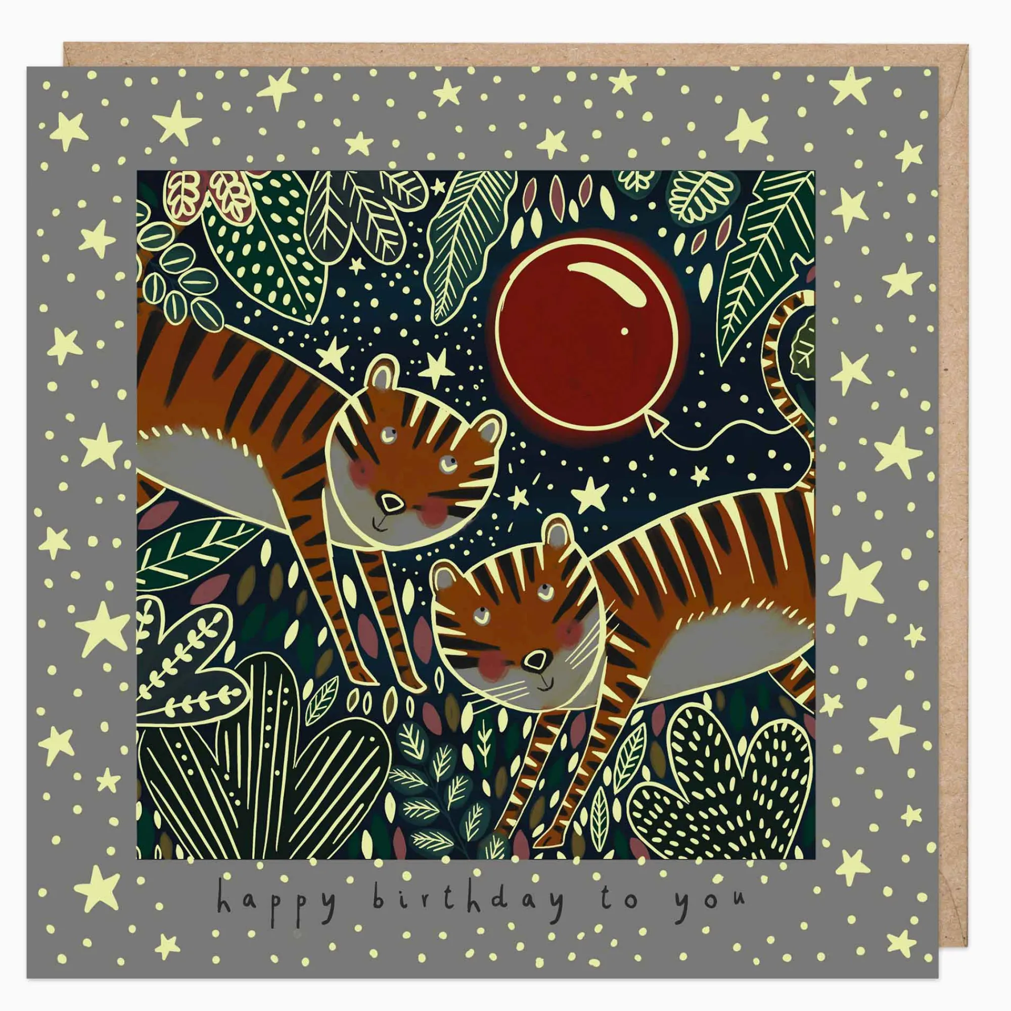Birthday|For Children*Whistlefish Glow In The Dark Tigers Birthday Card