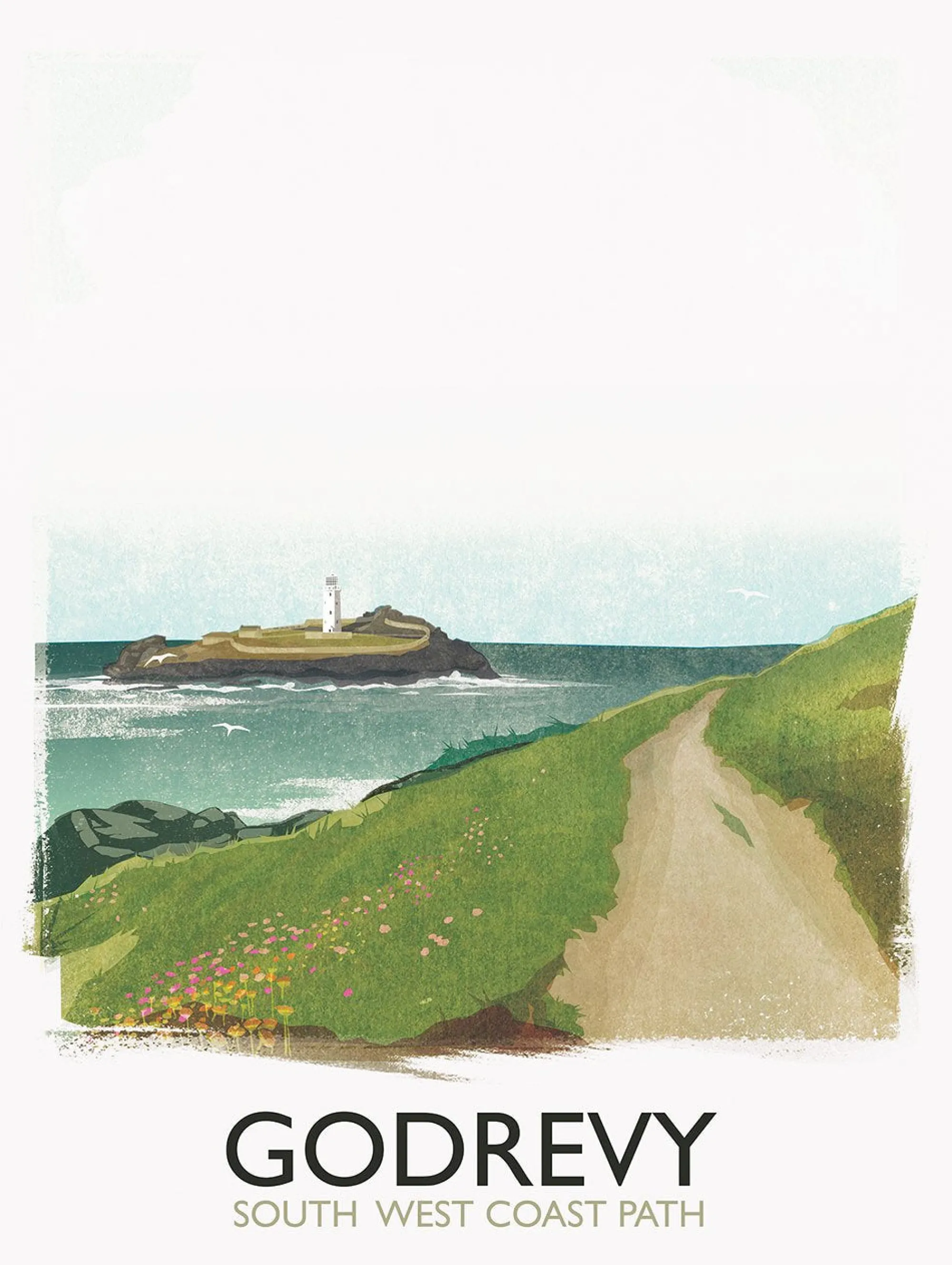 Unframed Prints*Whistlefish Godrevy Coast Art Print