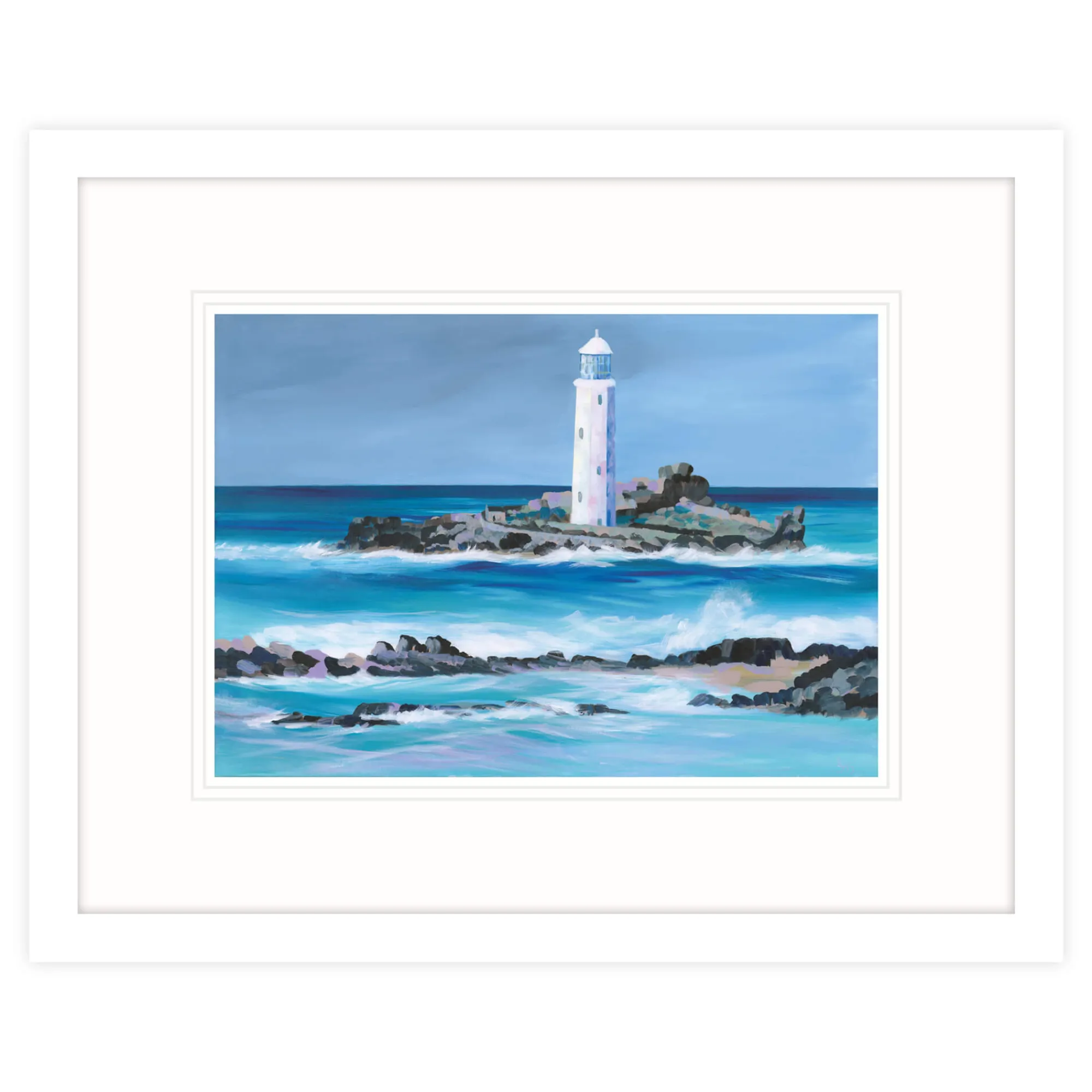 Cornwall|Coastal Scenes*Whistlefish Godrevy Framed Print
