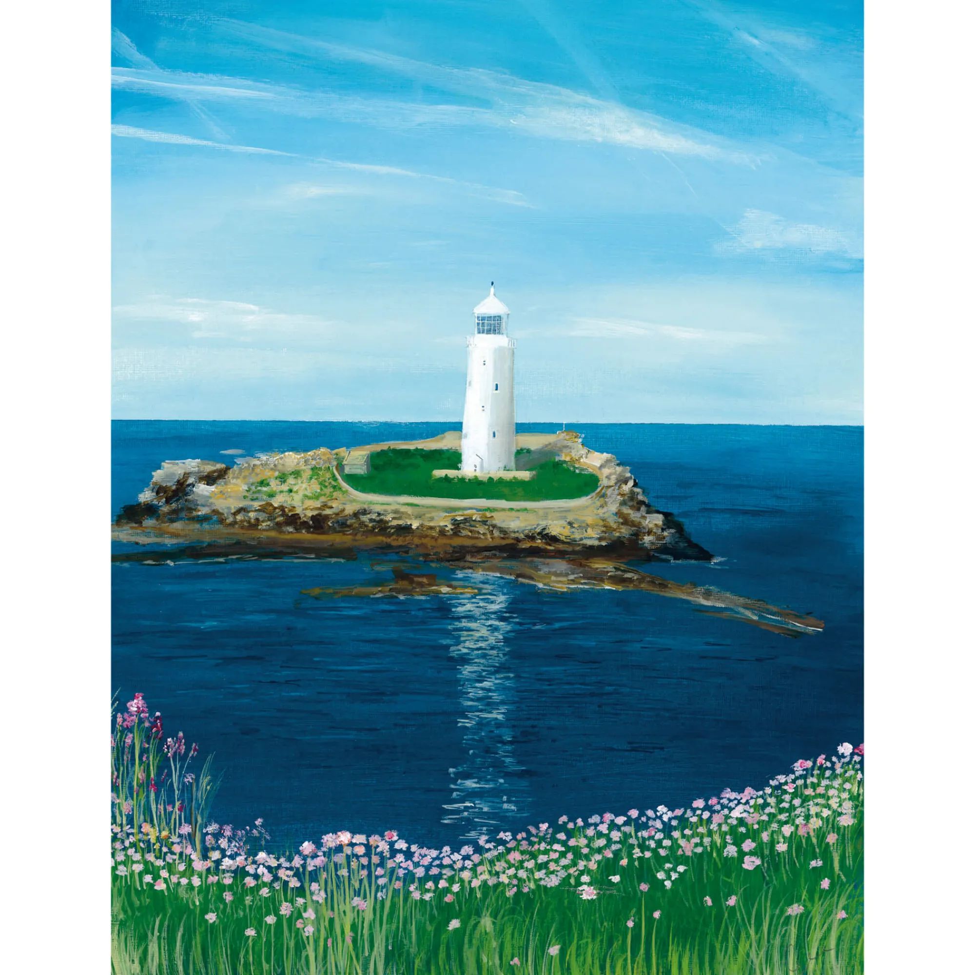 Unframed Prints*Whistlefish Godrevy Lighthouse Art Print