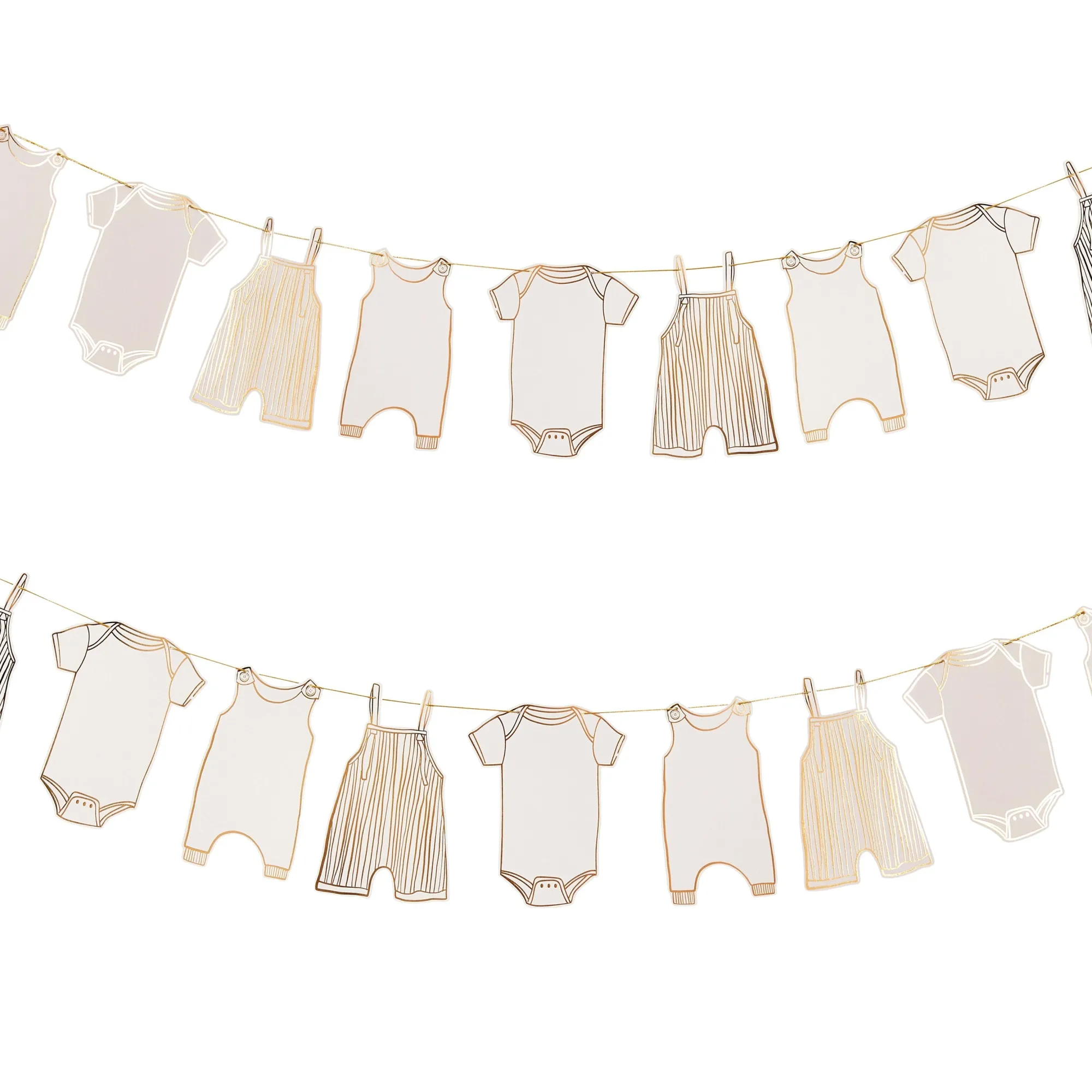 Decorations|Bunting & Garlands*Whistlefish Gold Babygrow Bunting