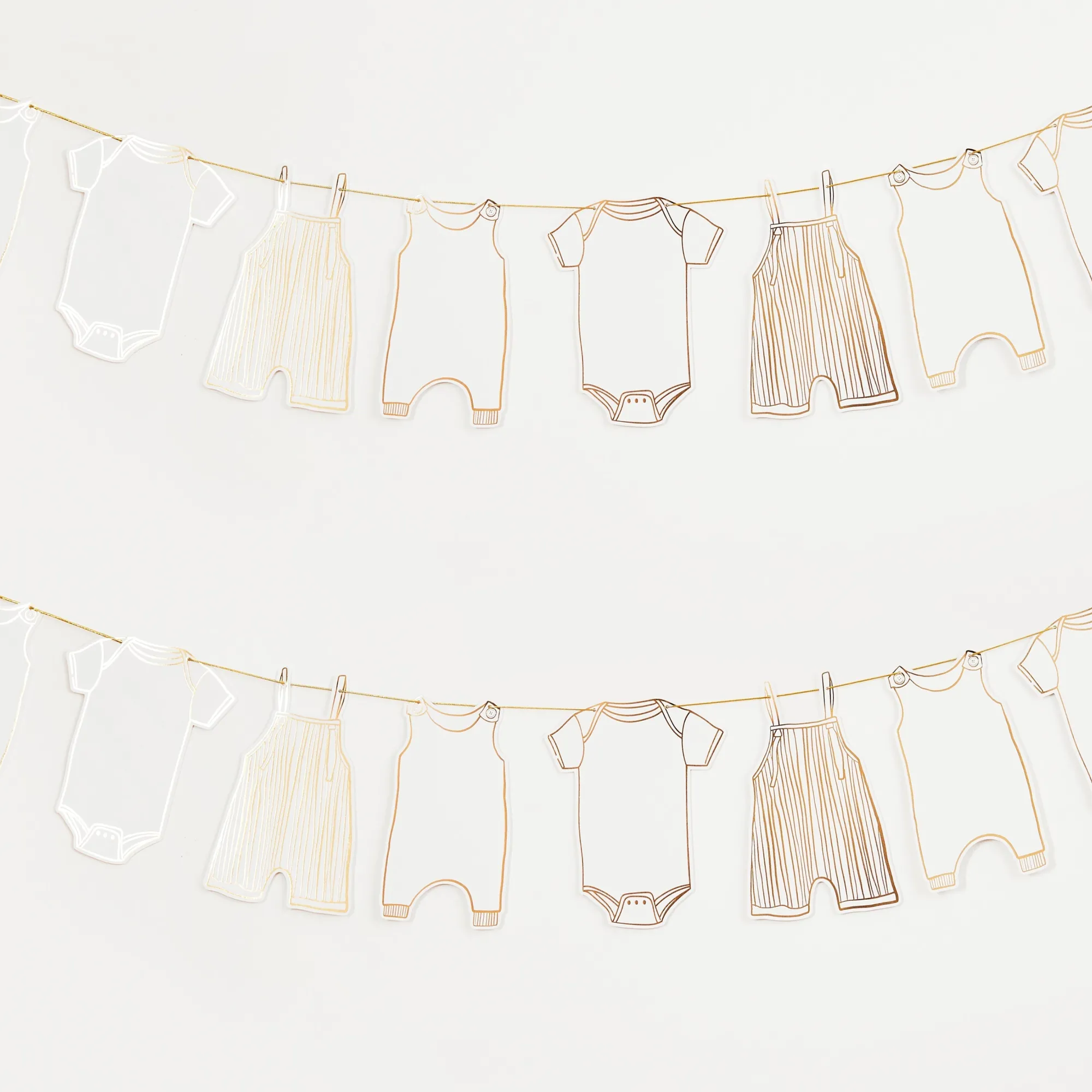 Decorations|Bunting & Garlands*Whistlefish Gold Babygrow Bunting