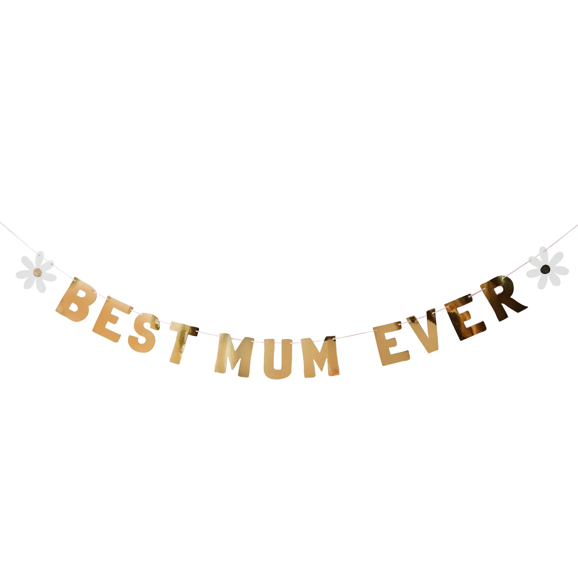Decorations|Bunting & Garlands*Whistlefish Gold 'Best Mum Ever' Card Banner