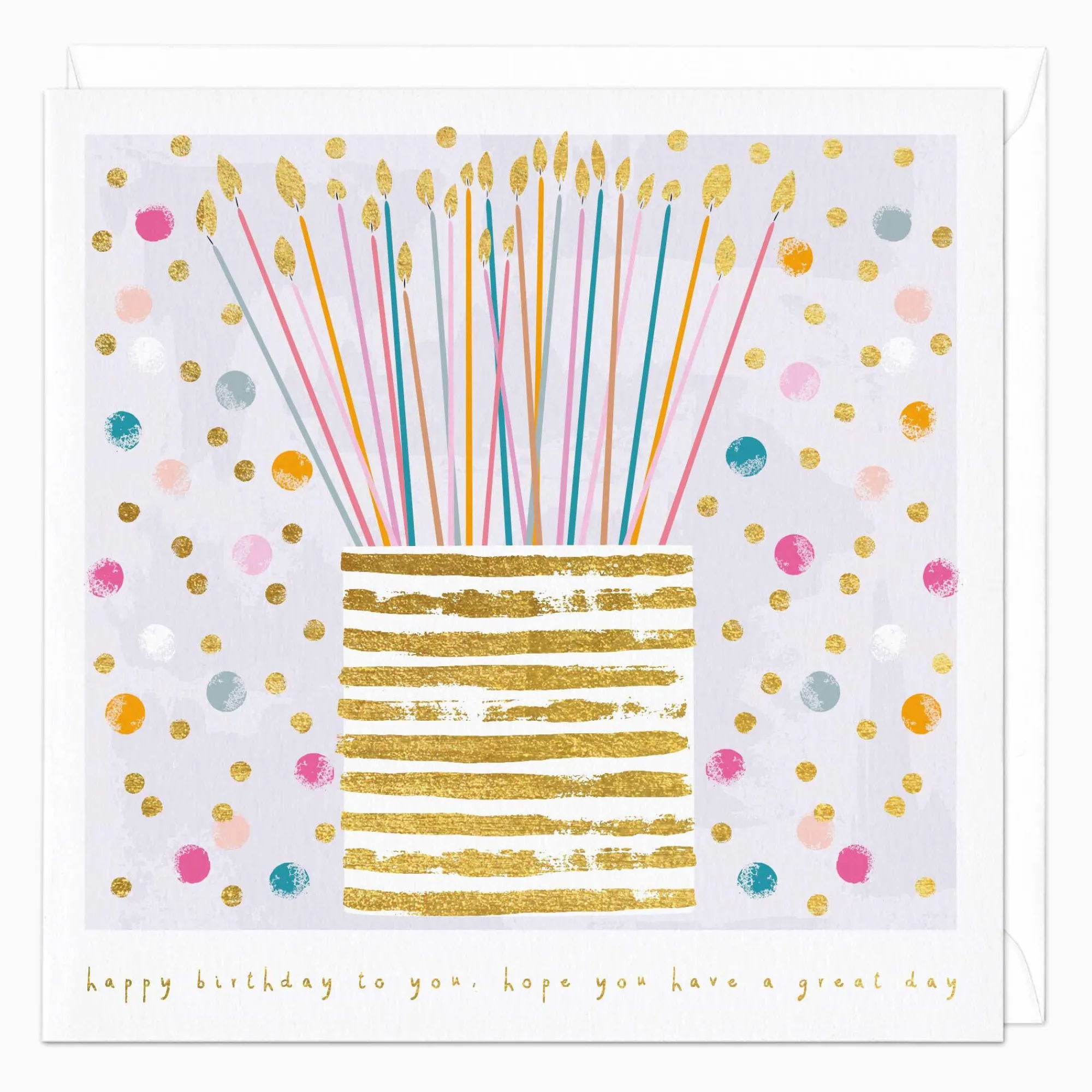 Birthday|For Her*Whistlefish Gold Confetti Cake Birthday Card