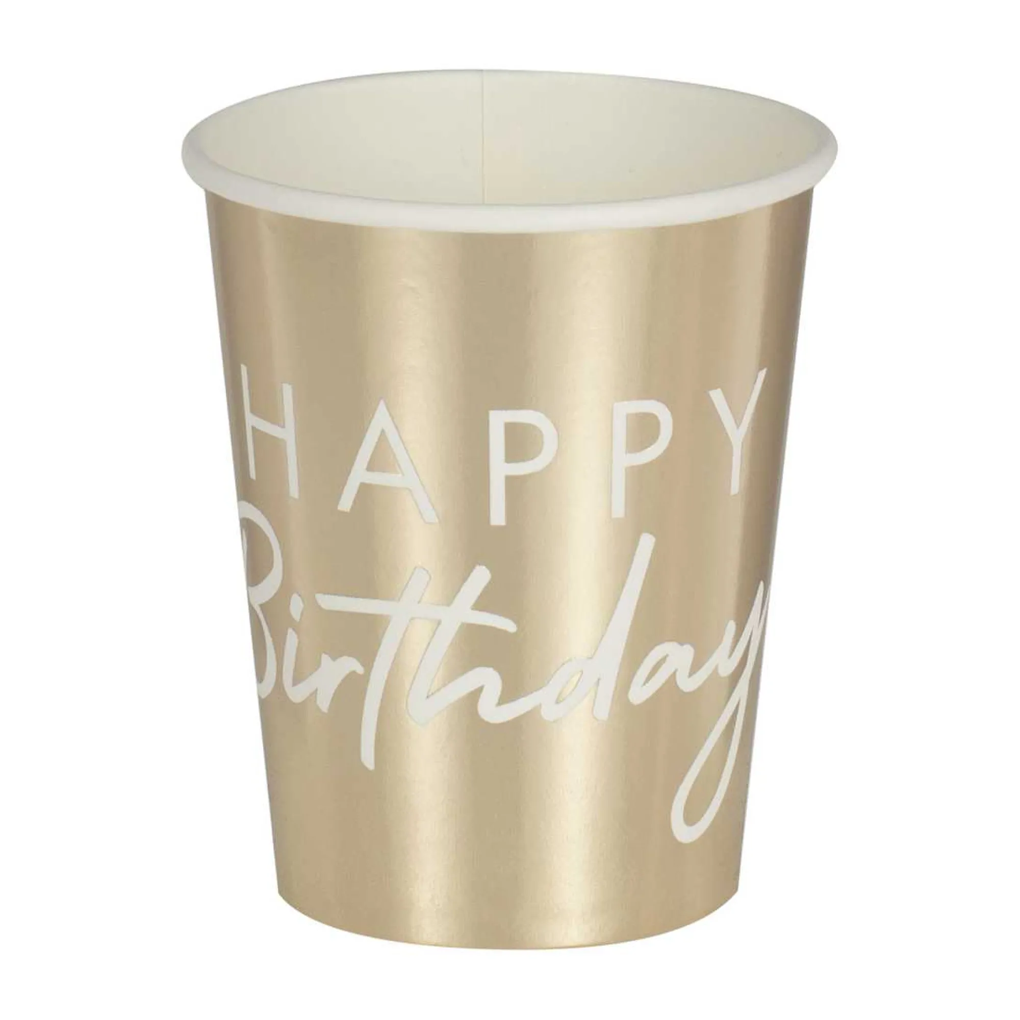 Paper Cups|Birthday*Whistlefish Gold Happy Birthday Party Cups